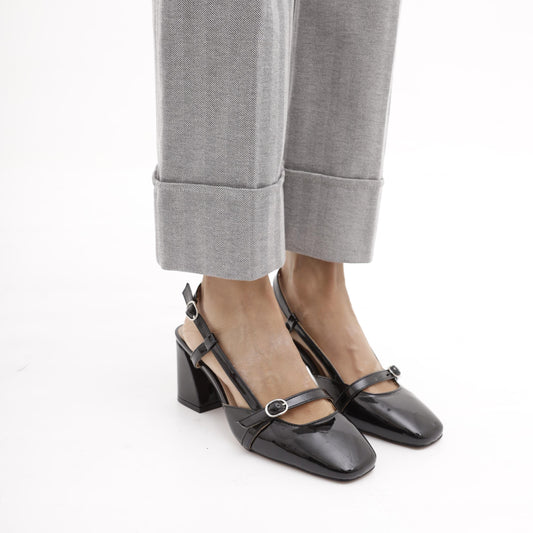 SLINGBACK CINTURINO NERO 