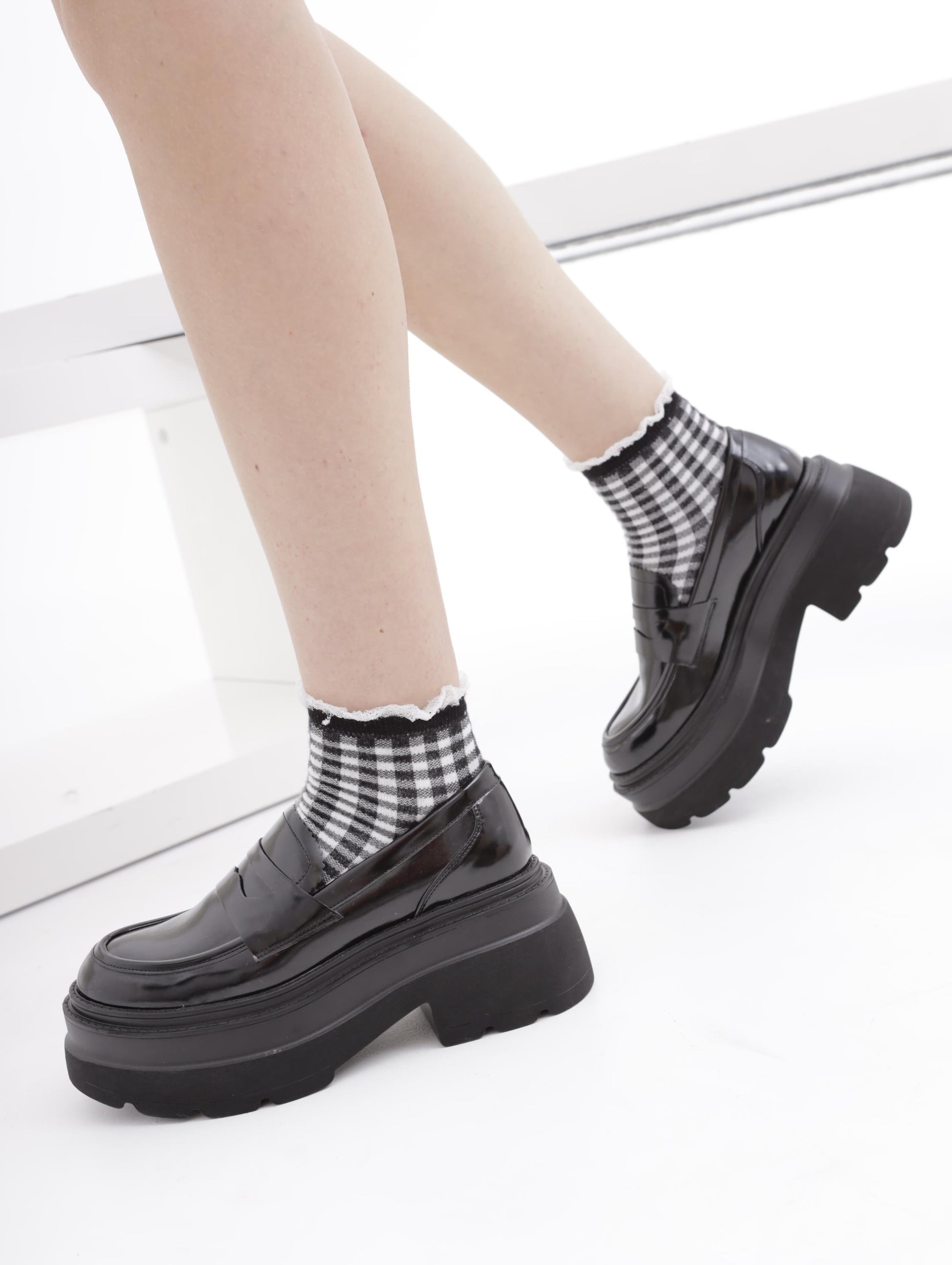 MOCASSINO PLATFORM NERO<BR/> 
