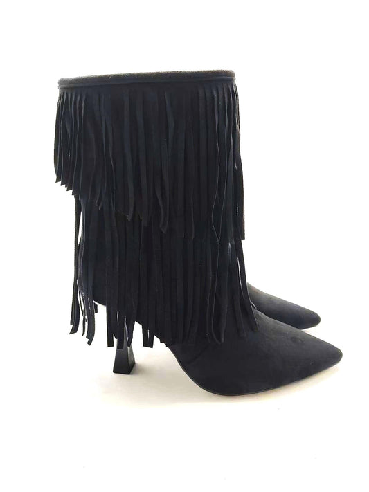 STIVALETTO FRANGE NERO 