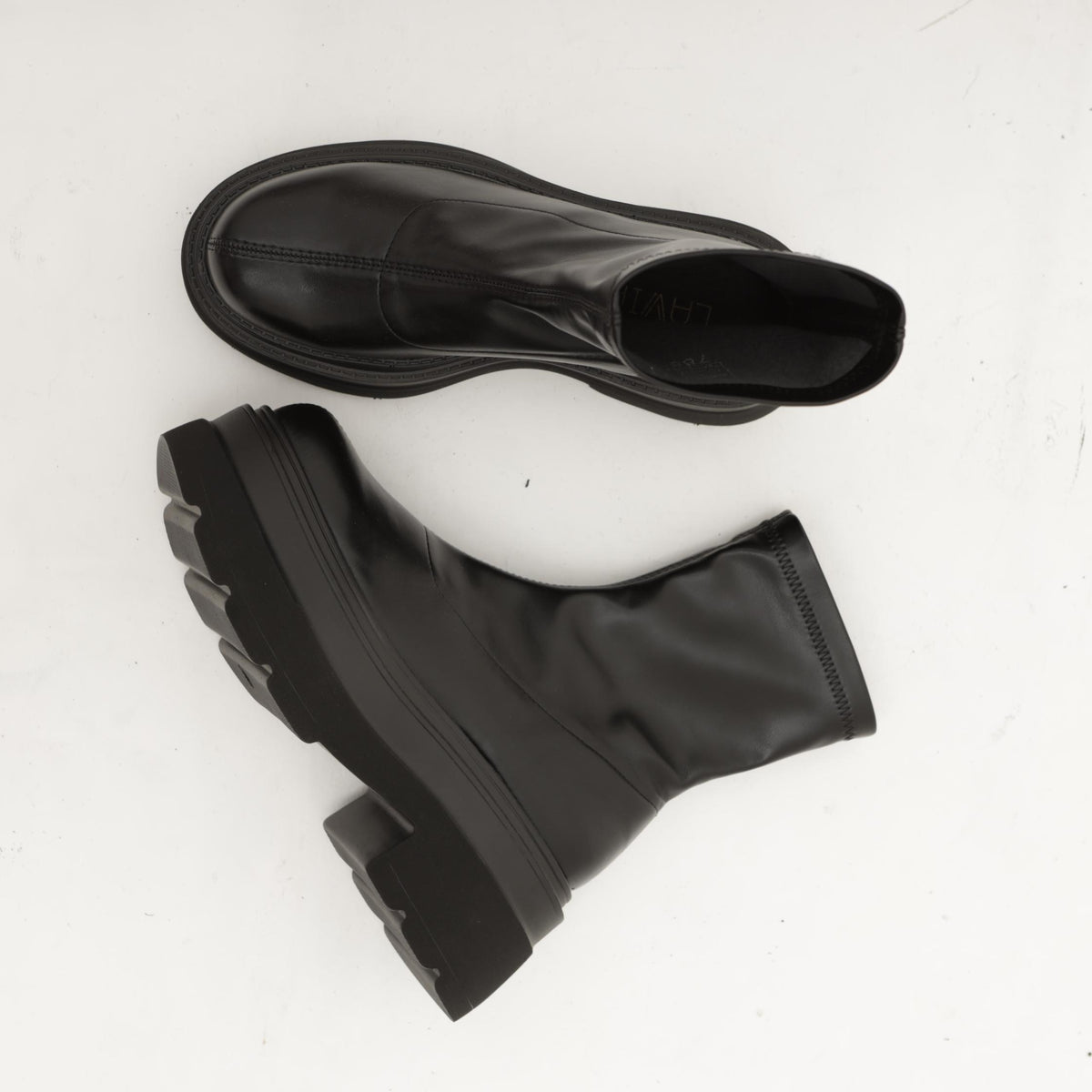 STIVALETTO STRETCH PLATFORM NERO 