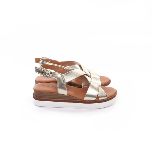 SANDALO ZEPPA INCROCIATO PLATINO<BR/> 