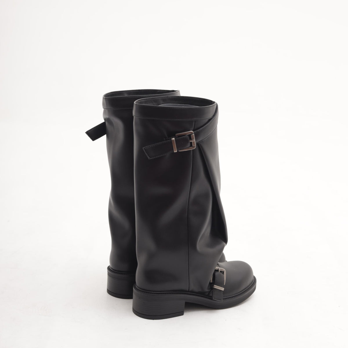 STIVALE OVERSIZE FIBBIE NERO 