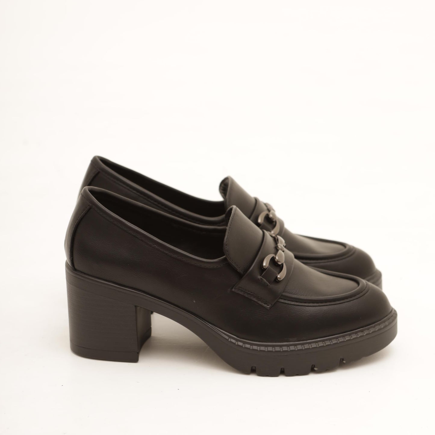 MOCASSINO CON TACCO E MORSETTO NERO MP70014-2PUNERO CHOCOLA