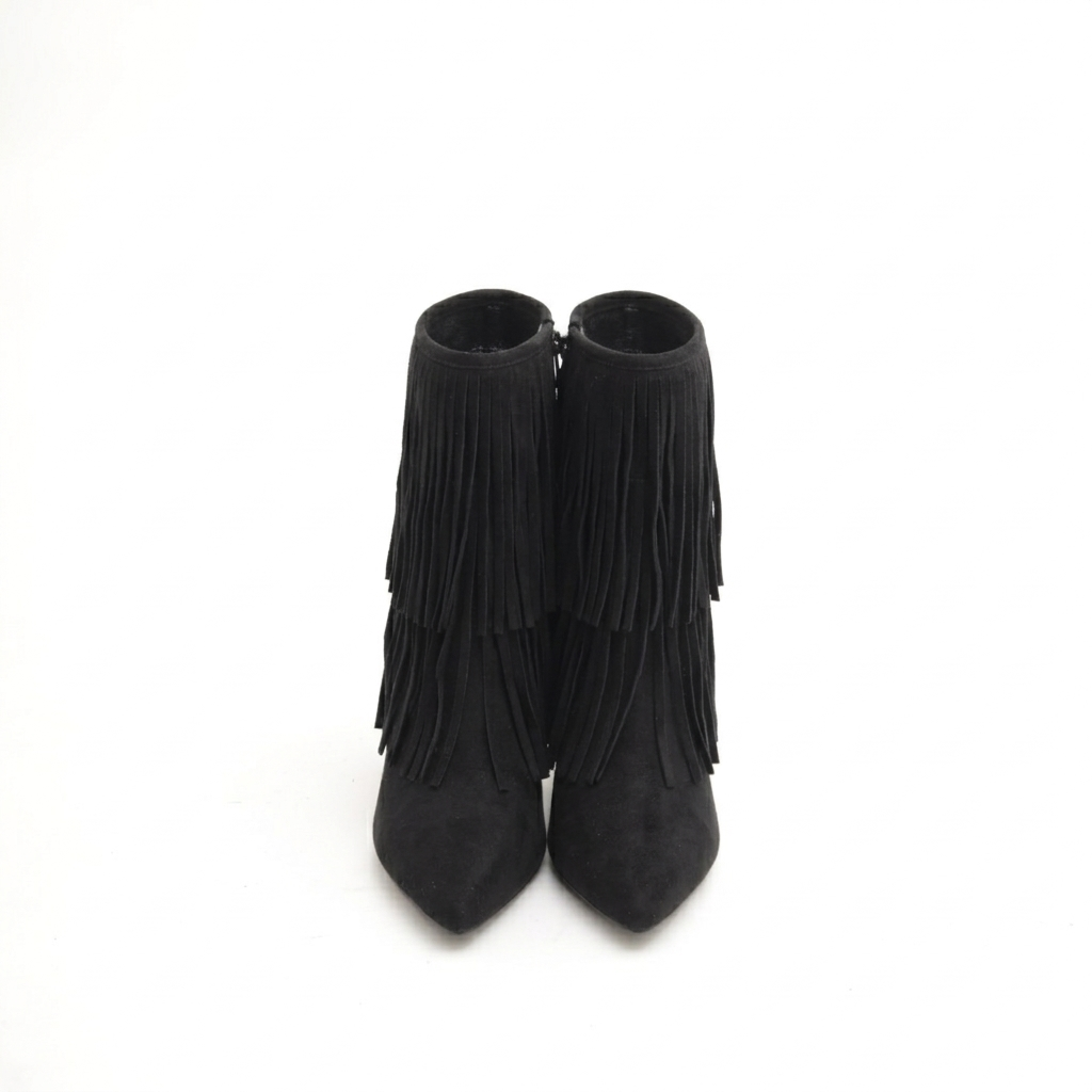 STIVALETTO FRANGE NERO 