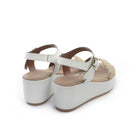 SANDALO ZEPPA FASCIA INTRECCIATA BIANCO<BR/><BR/> 