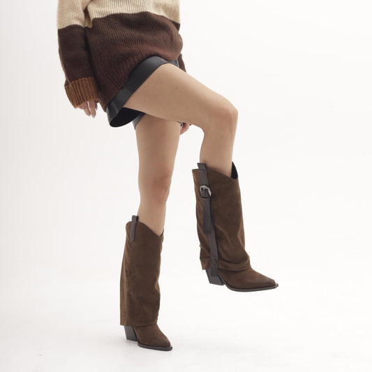 STIVALE TEXANO RISVOLTATO MARRONE MP2701-4MFMR CHOCOLA