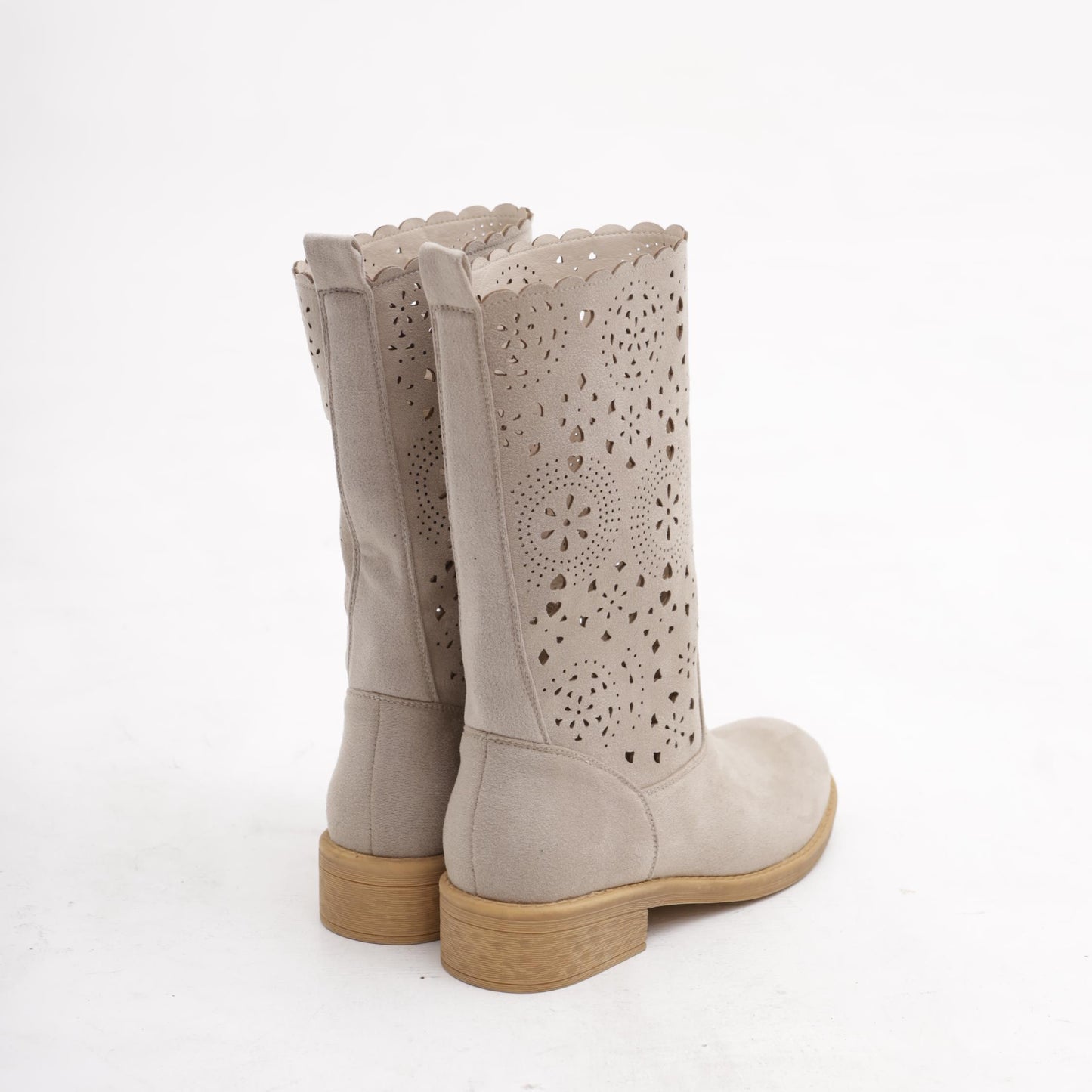STIVALETTI TRAFORATI BEIGE<BR/> 