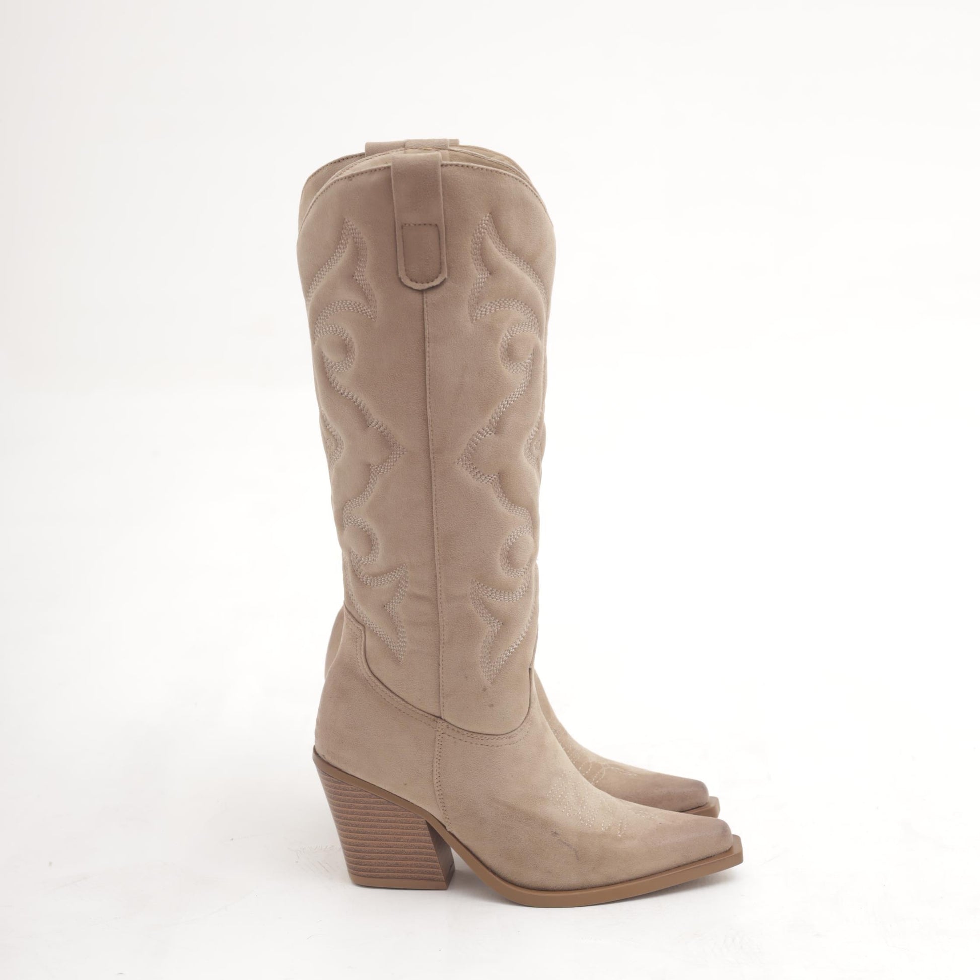 STIVALE TEXANO RICAMO GAMBALE TAUPE 