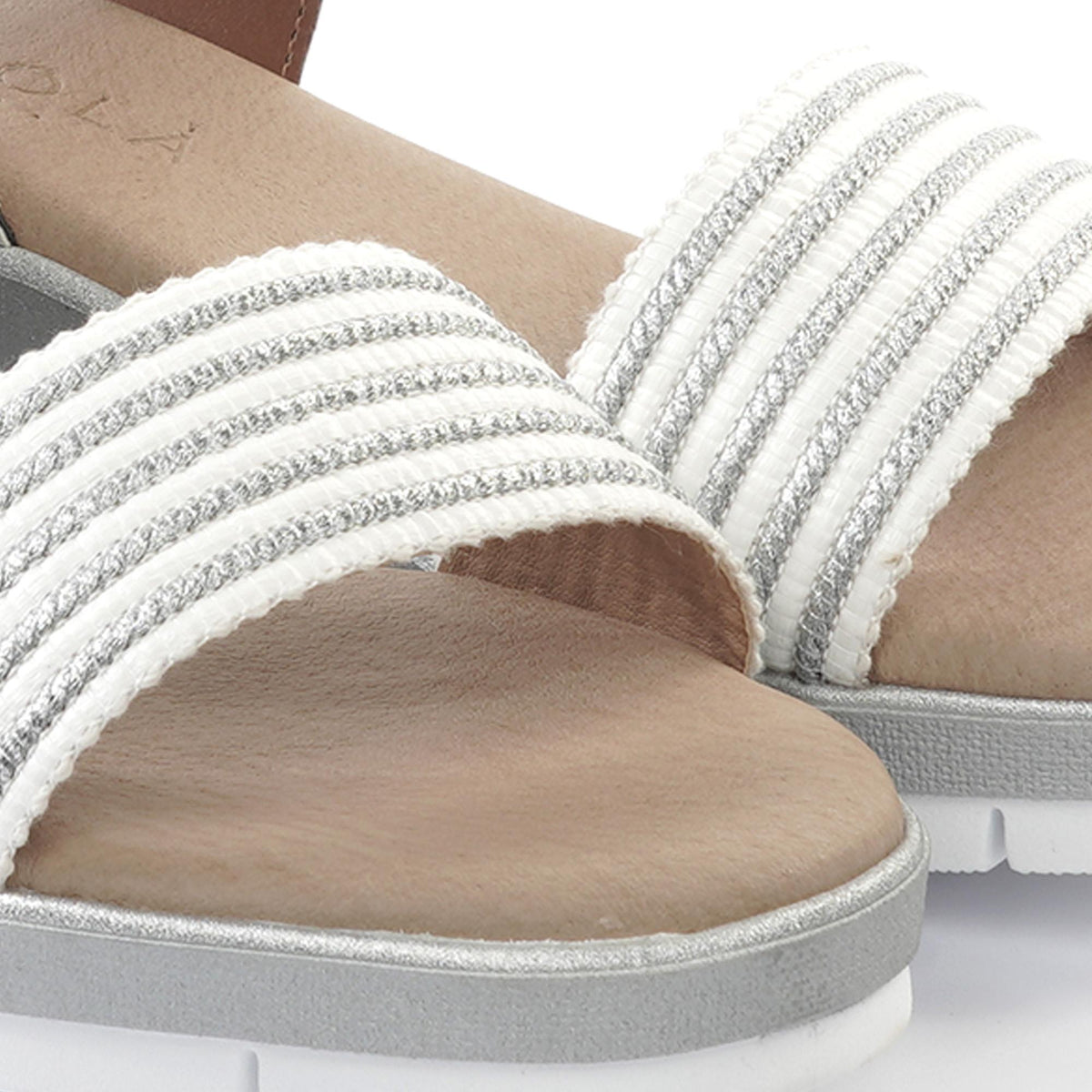 SANDALO ZEPPA FASCIA CORTECCIA ARGENTO<BR/><BR/> 