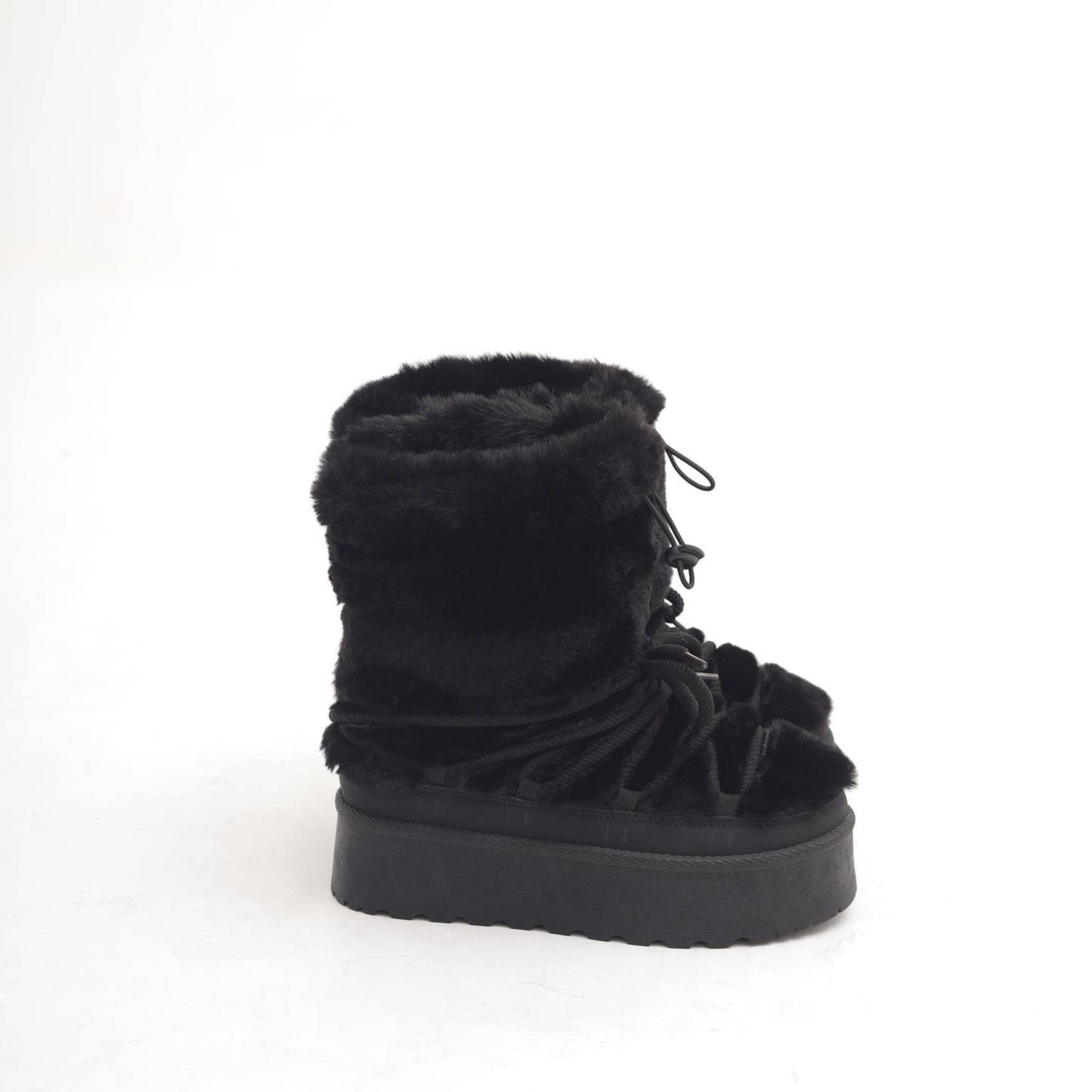 STIVALETTO MAMMUT LACCI FUR NERO 