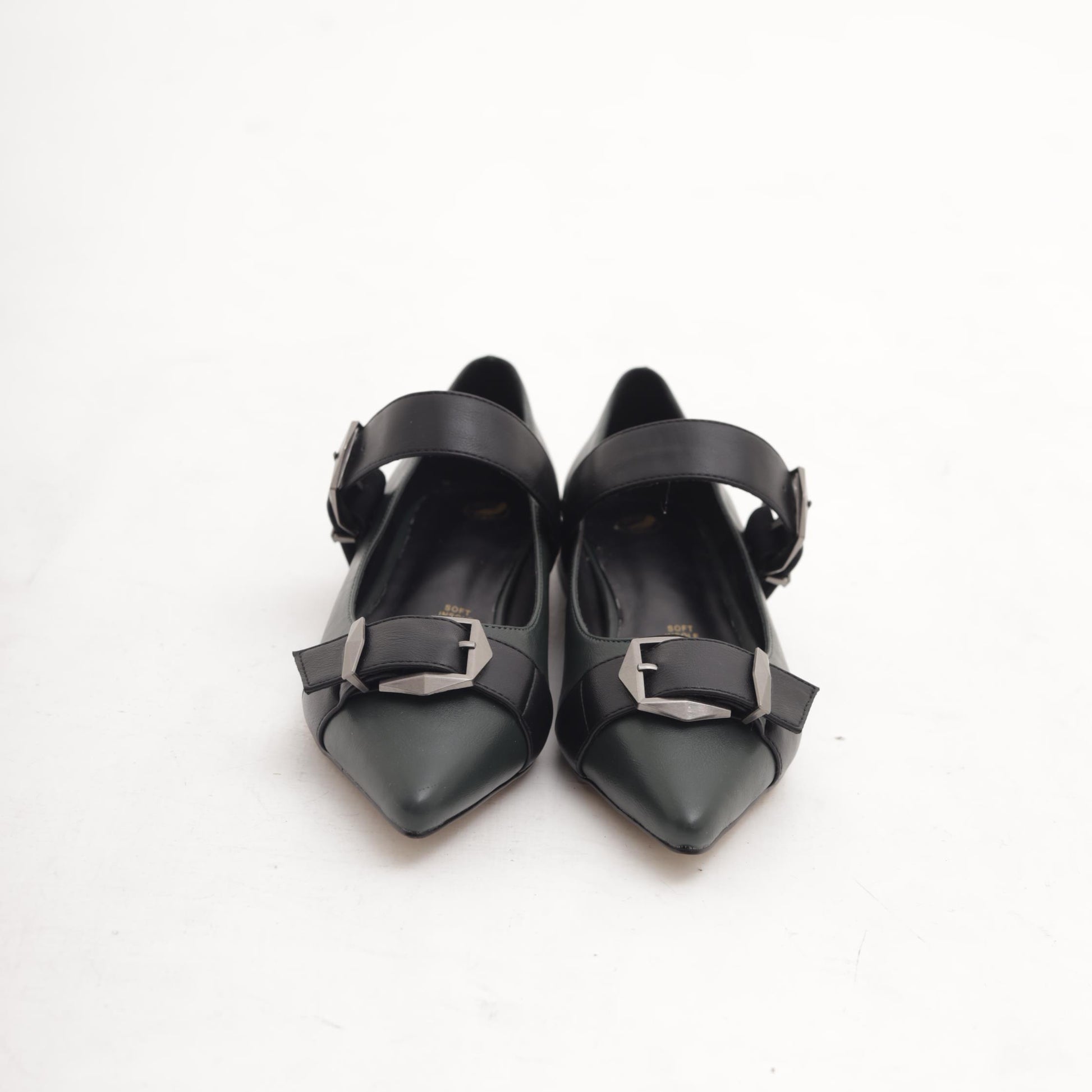 DECOLLETE FLAT FIBBIE VERDE 
