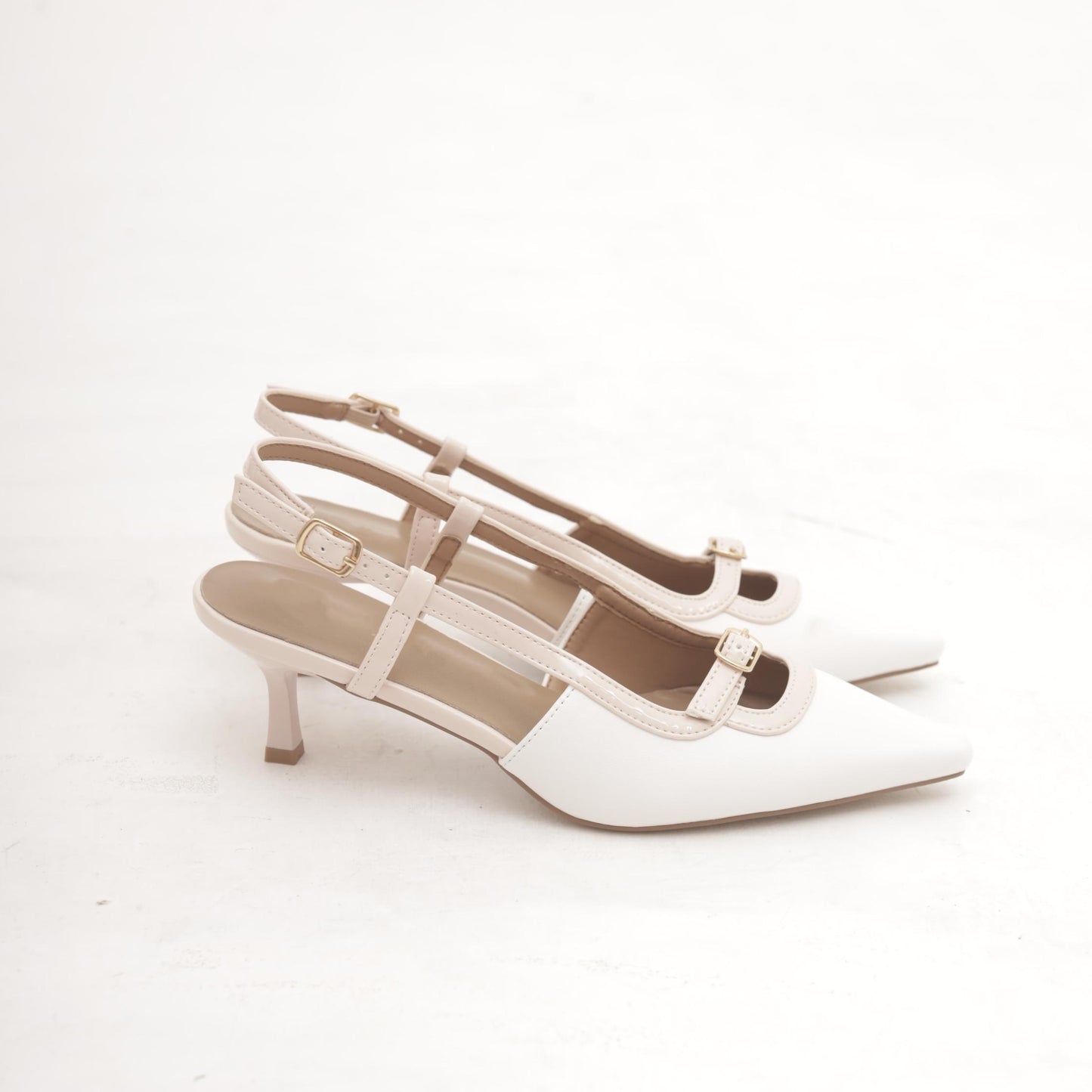 SLINGBACK BICOLORE NUDE 