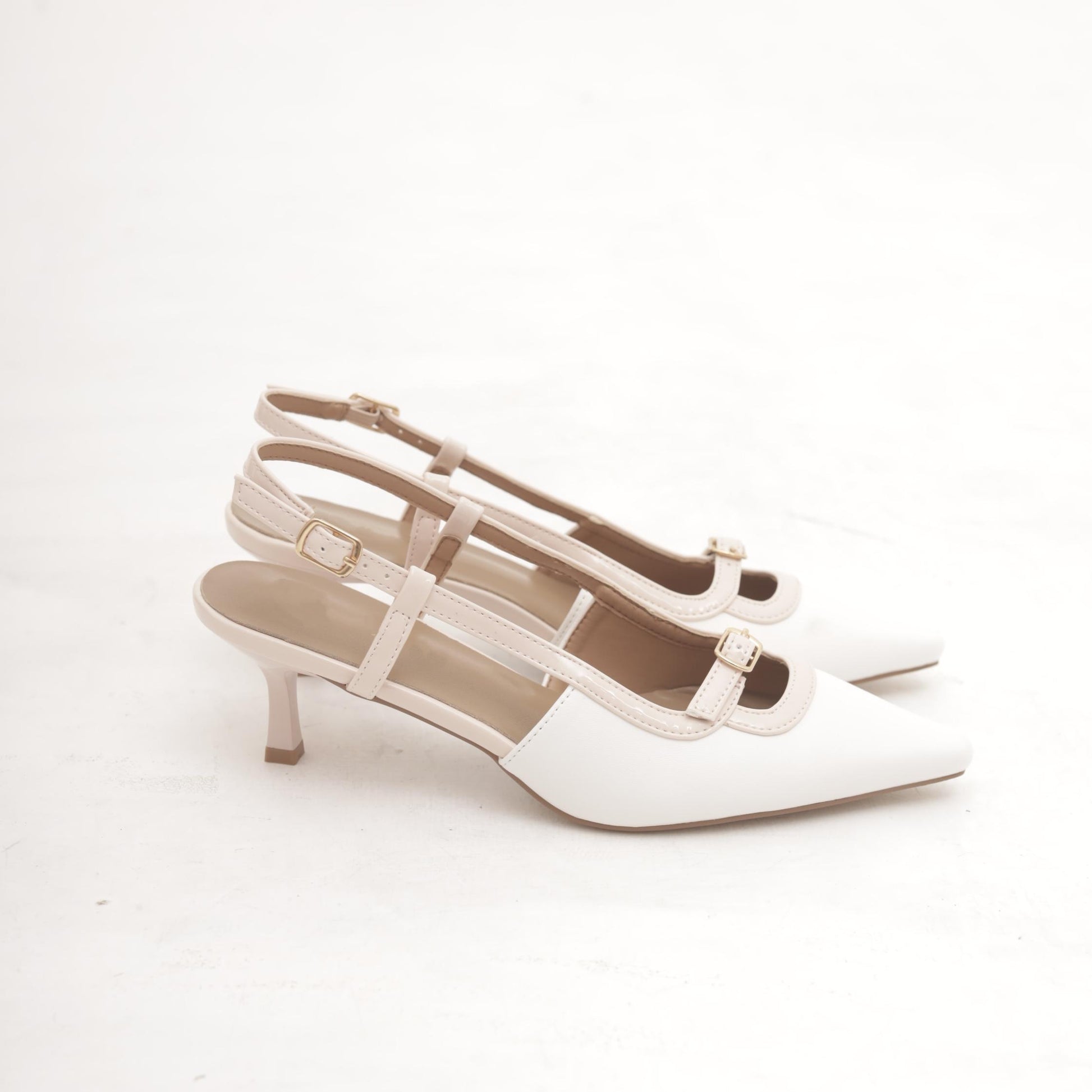 SLINGBACK BICOLORE NUDE 