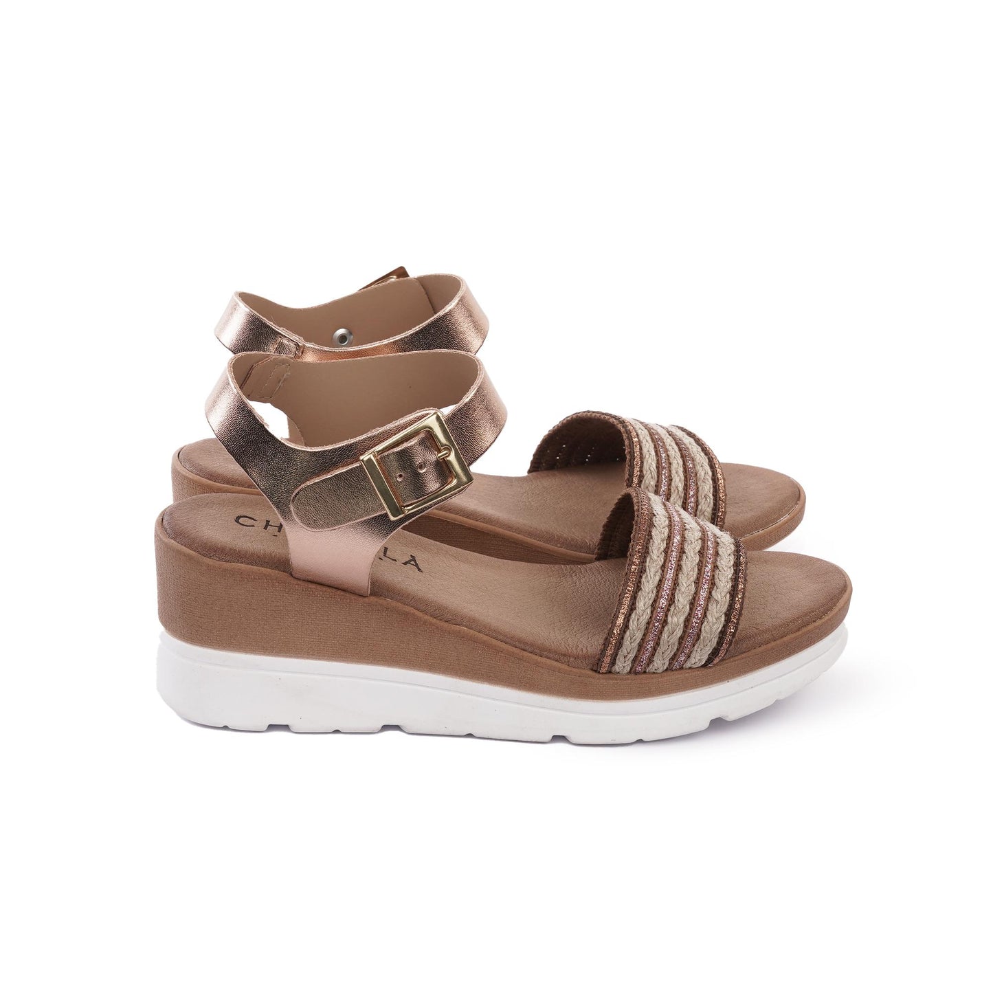 SANDALO ZEPPA FASCIA CORDA RAME<BR/><BR/> 