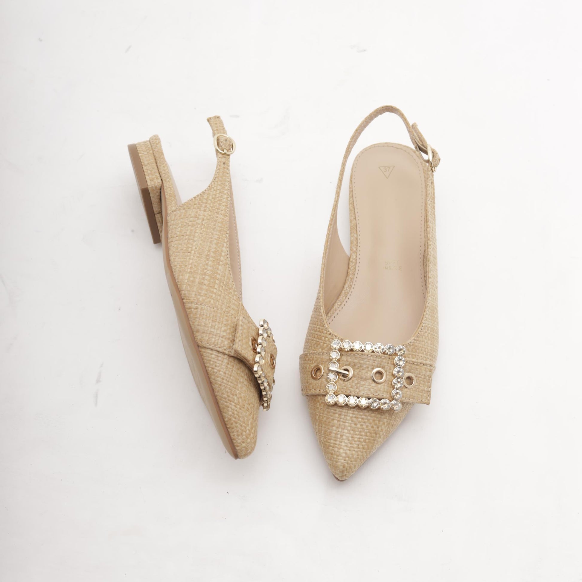 SLINGBACK CANVAS CON FIBBIA NATURALE 