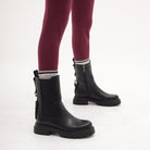 STIVALETTO ELASTICO E ZIP NERO<BR/> 