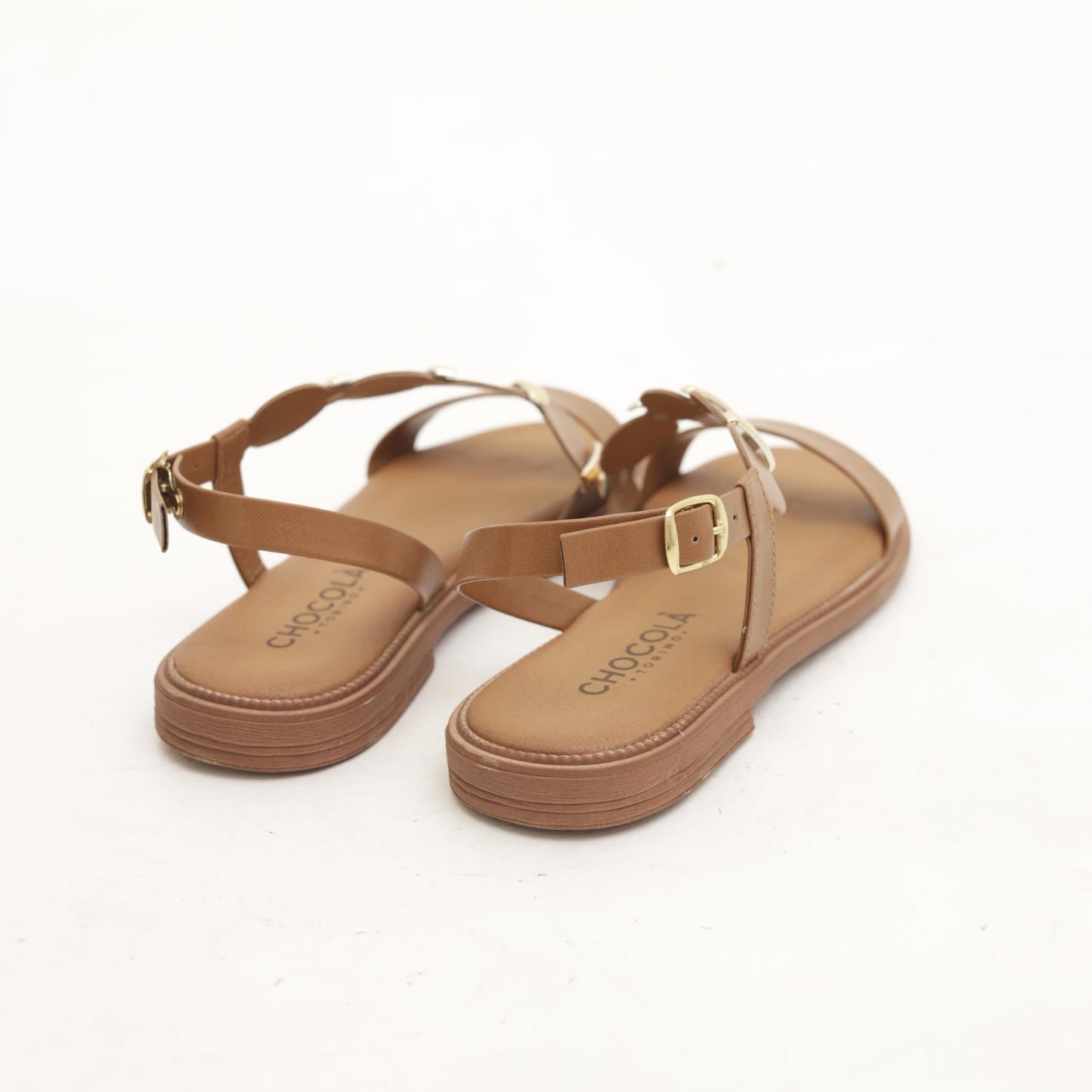 SANDALO FLAT CERCHI CUOIO 