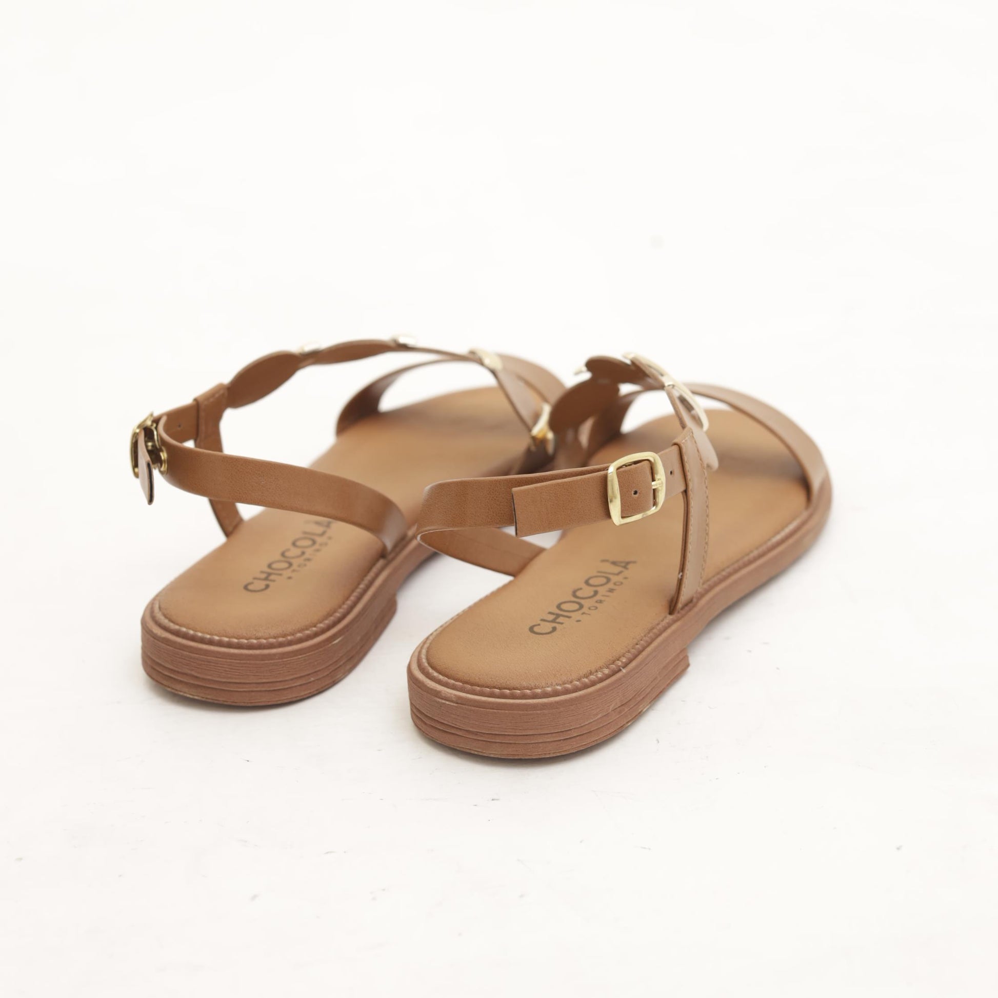 SANDALO FLAT CERCHI CUOIO 