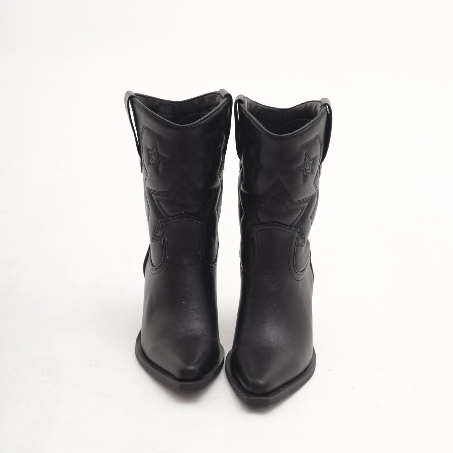 STIVALETTO TEXANO RICAMO STARS NERO 