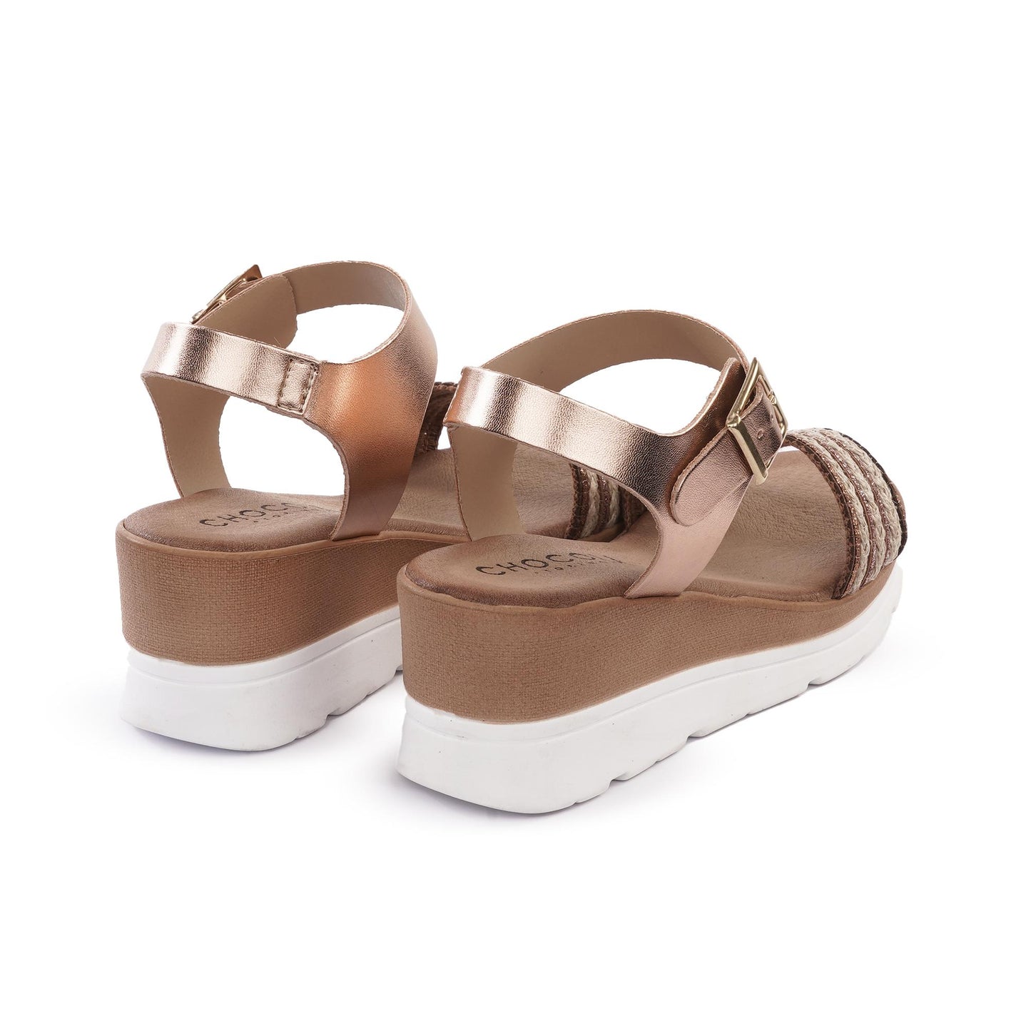 SANDALO ZEPPA FASCIA CORDA RAME<BR/><BR/> 