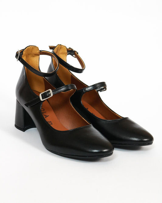 MARY JANE 2 CINTURINI NERO 9122PUNE CHOCOLA