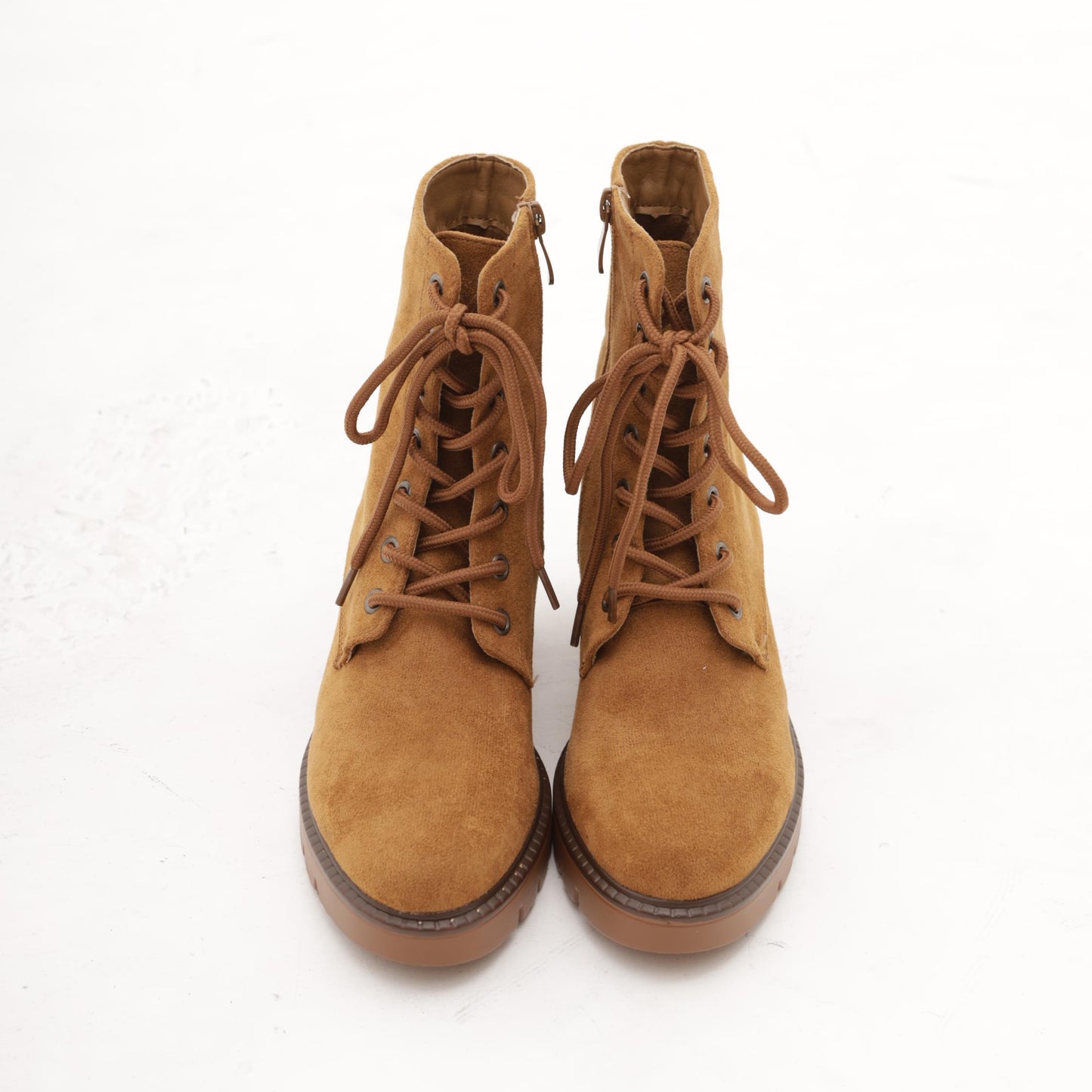 STIVALETTO ALLACCIATO BASSO MARRONE 