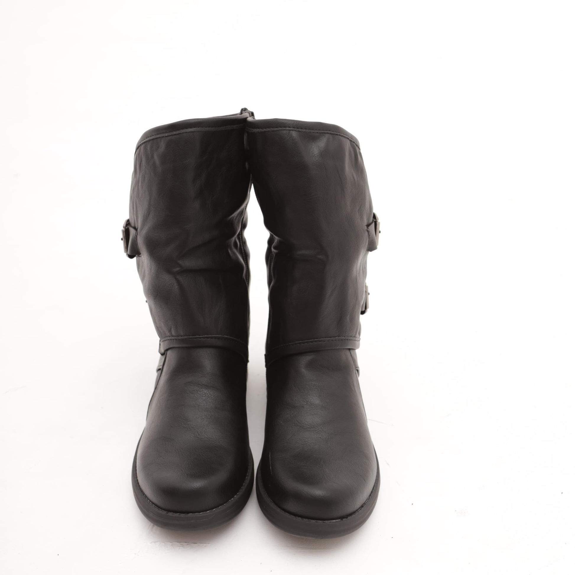 STIVALETTO FIBBIE BASSO NERO 