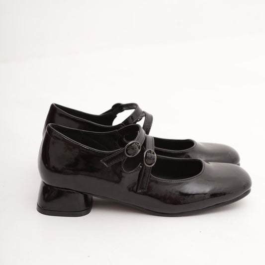 MARY JANE BASSA 2 CINTURINI NAPLACK NERO MP7003-2VENE CHOCOLA