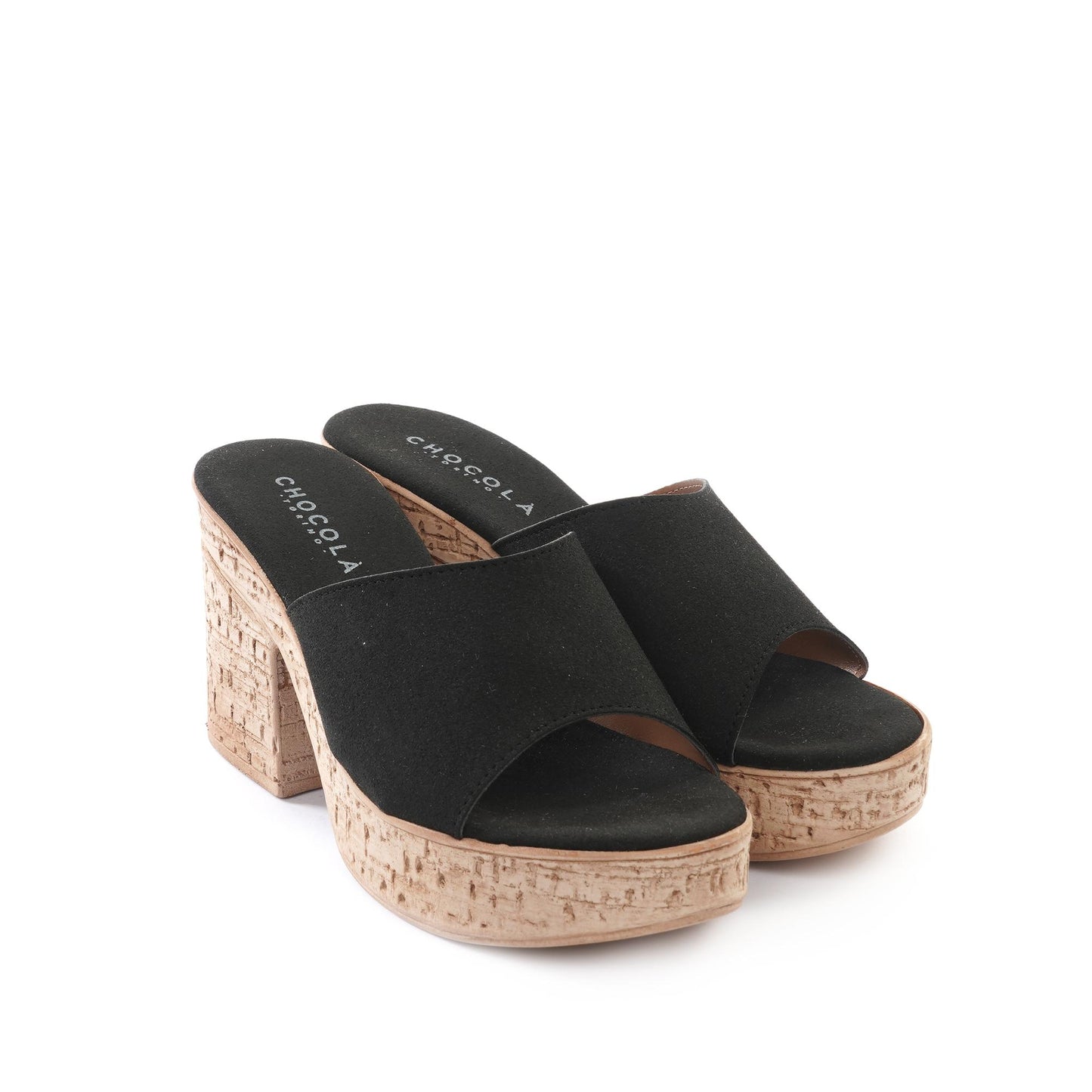 MULE TACCO SUGHERO NERO<BR/> 
