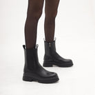 STIVALETTO ELASTICO E ZIP NERO 