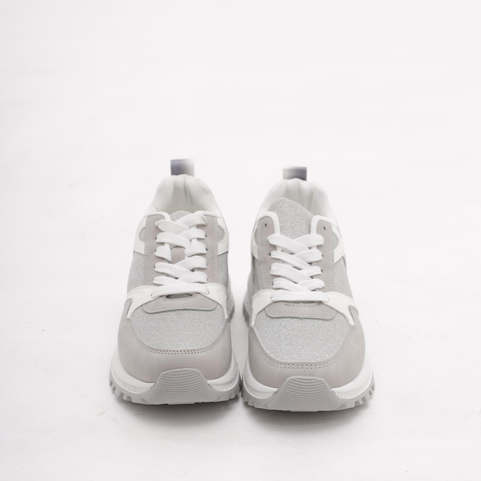 SNEAKERS RUNNING SHINY GRIGIO<BR/> 