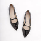 DECOLLETE' FLAT CINTURINO NERO 
