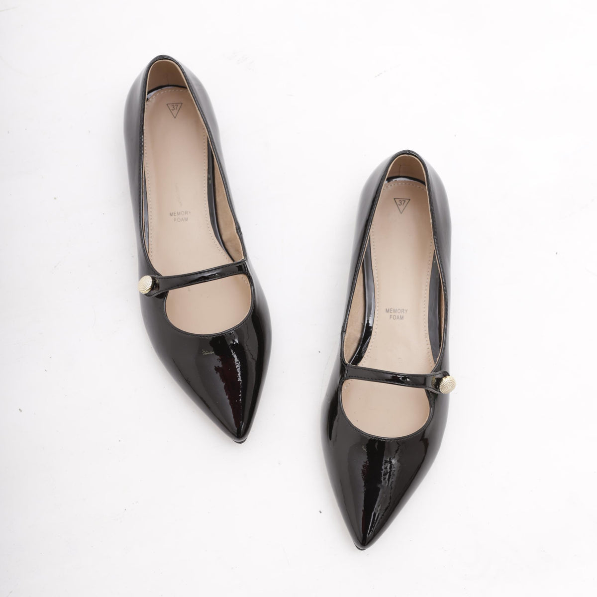DECOLLETE' FLAT CINTURINO NERO 