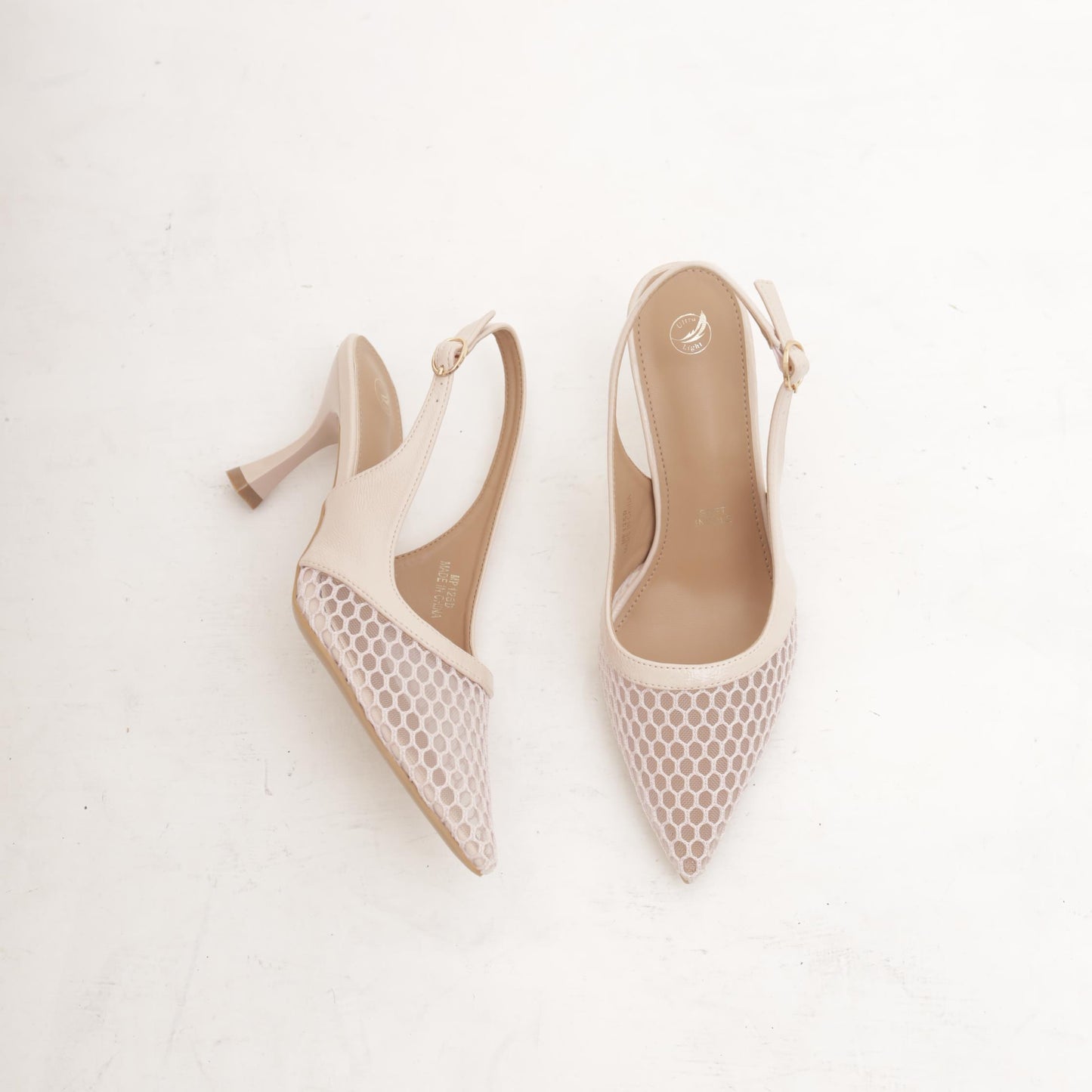 SLINGBACK RETE NUDE 
