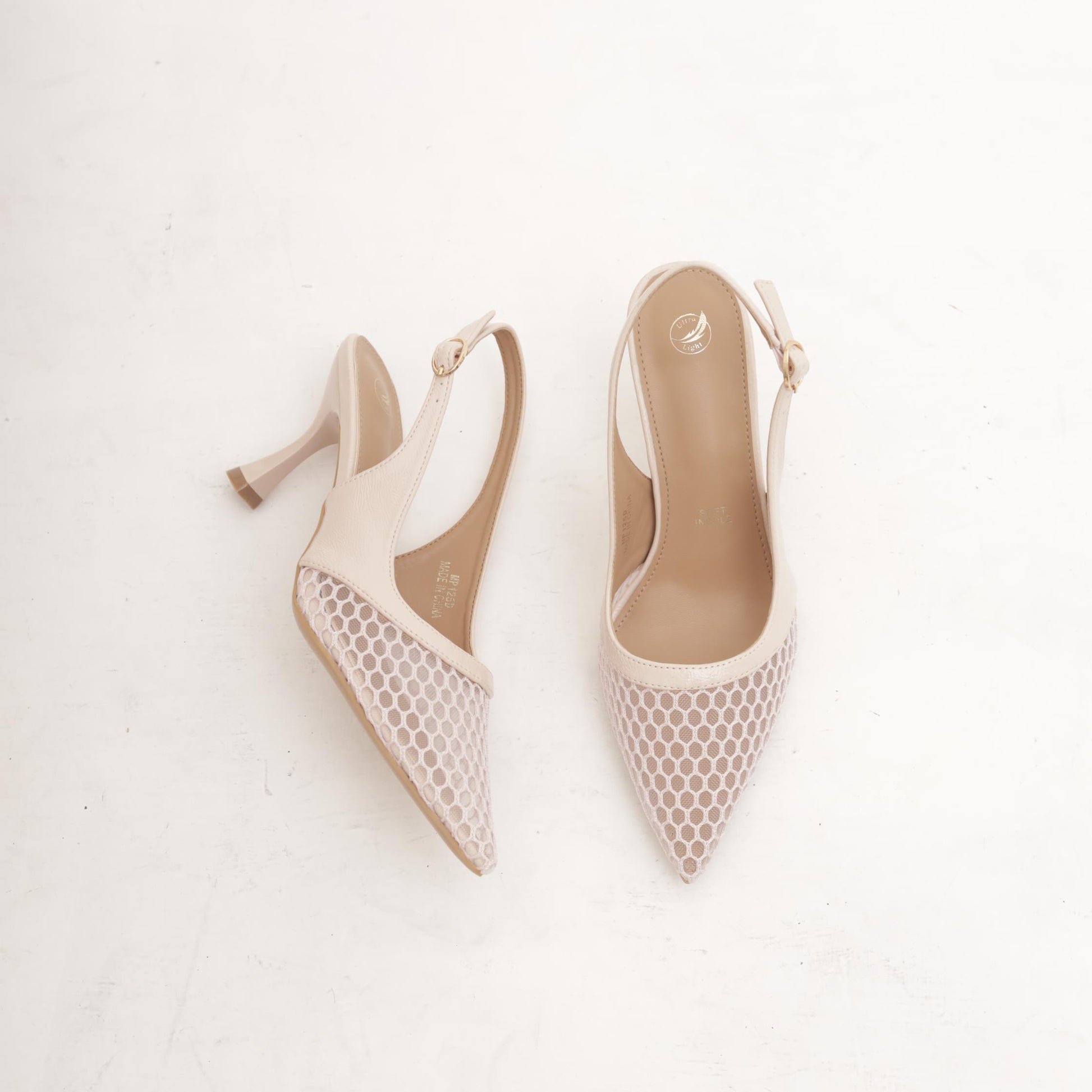 SLINGBACK RETE NUDE 