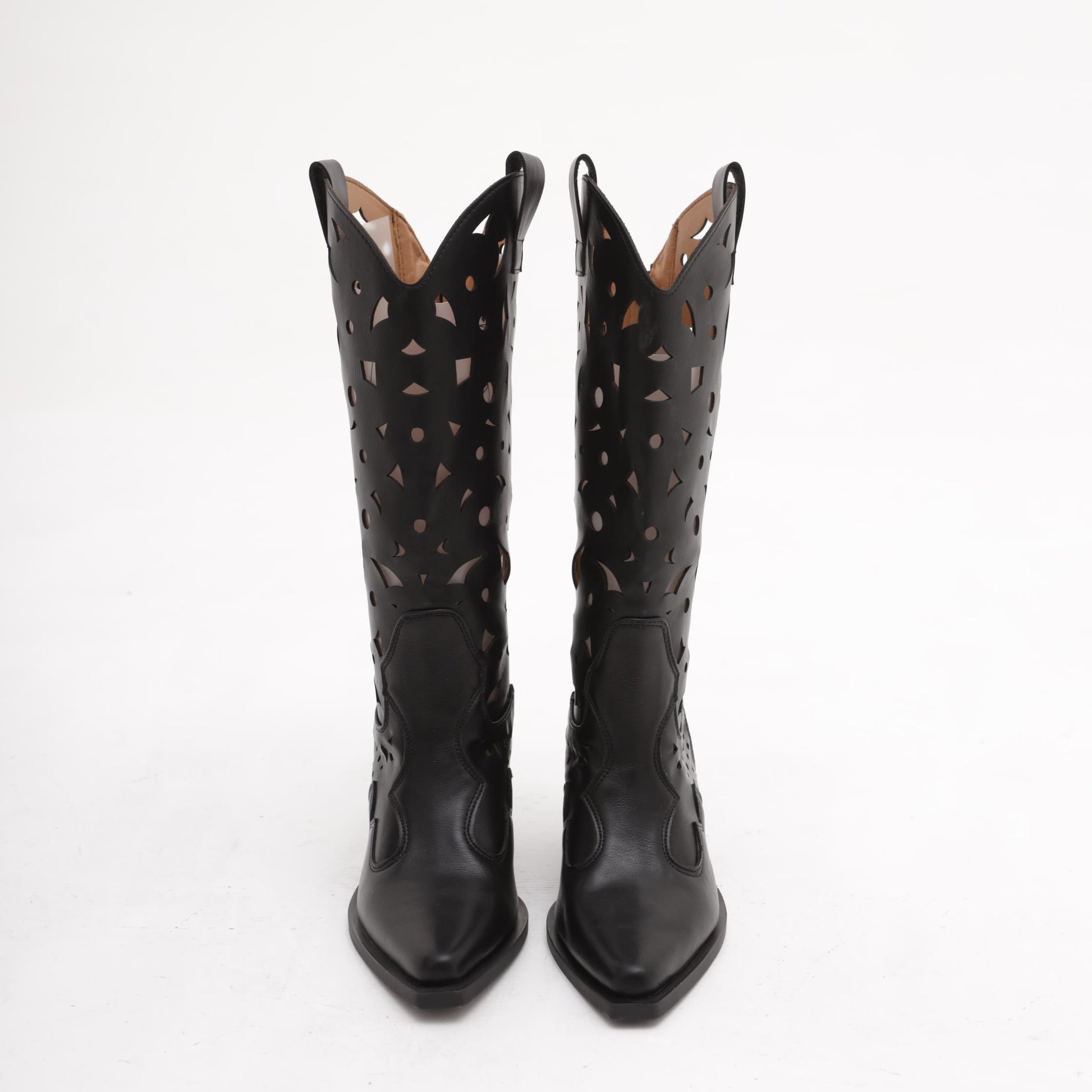 TEXANO ALTO TRAFORATO NERO<BR/> 