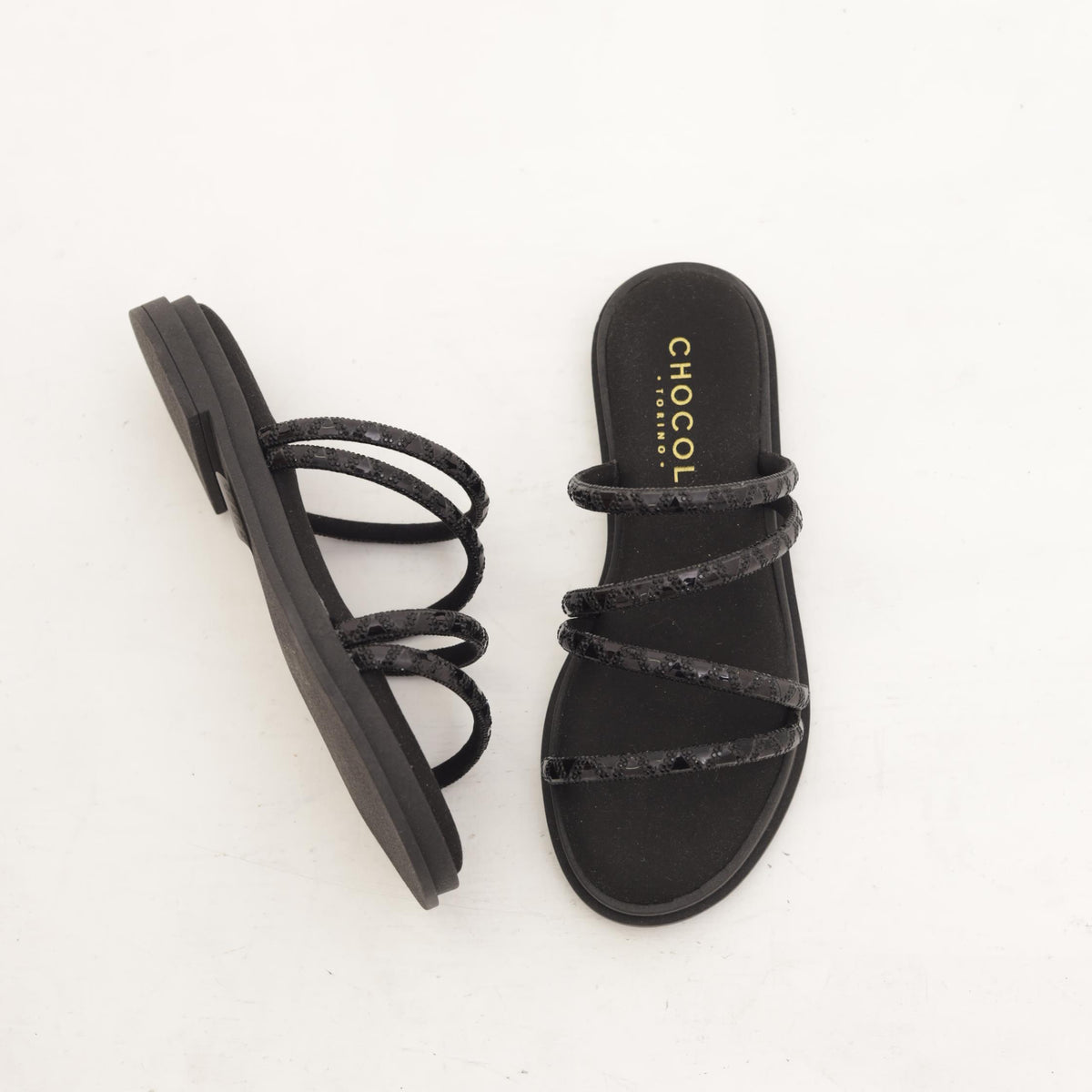 SANDALO FASCETTE TRIANGLE NERO 