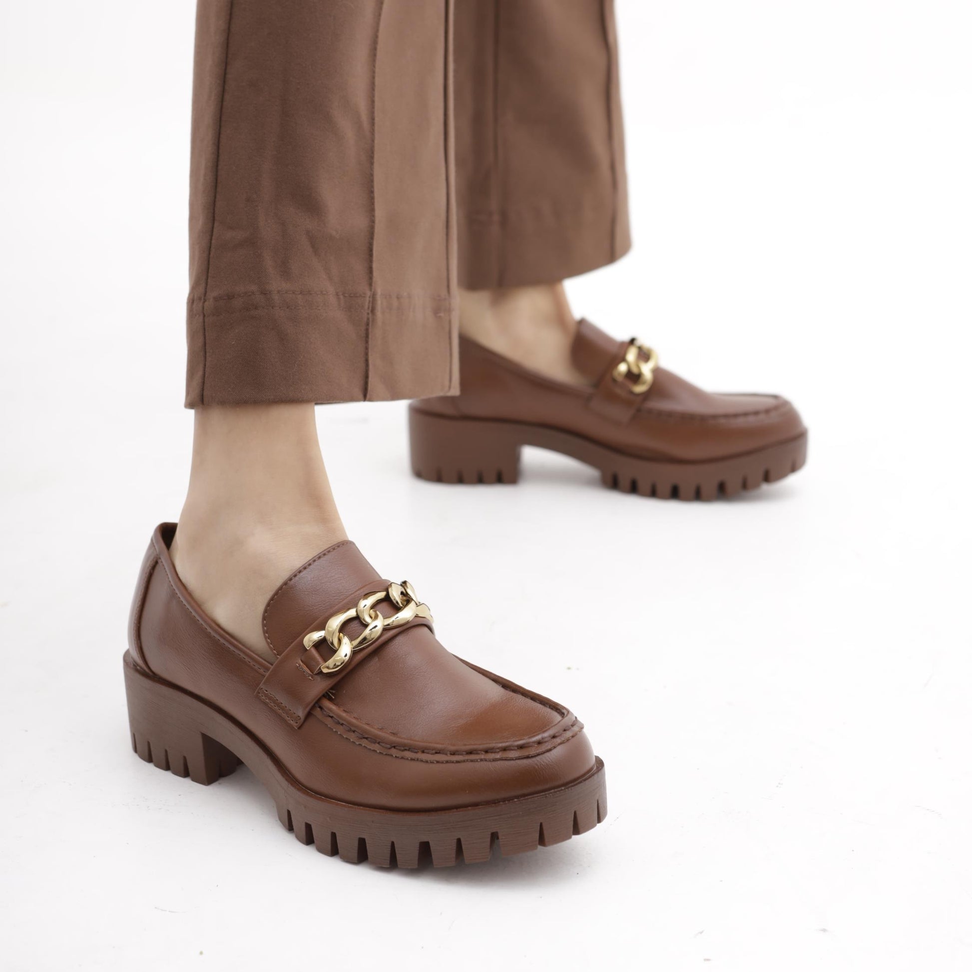 MOCASSINO CATENA MARRONE 