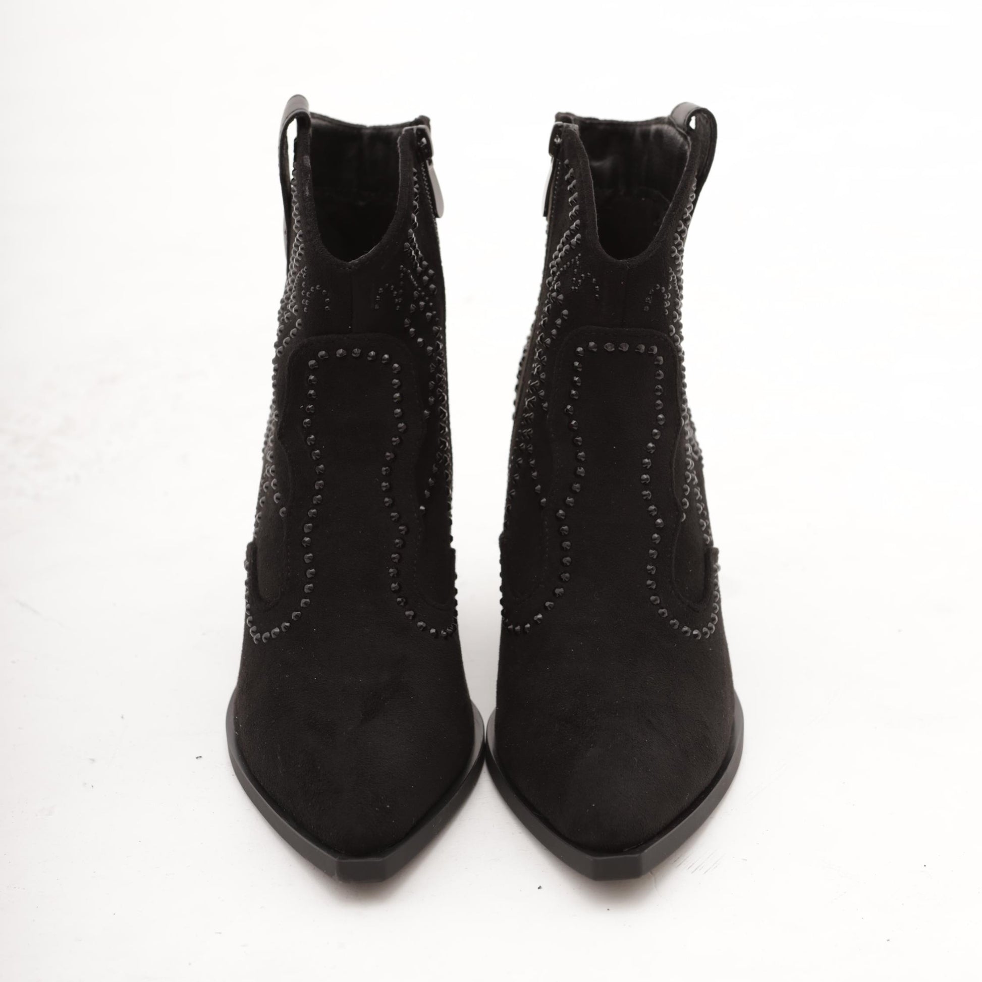 STIVALETTO TEXANO CON BORCHIE NERO 