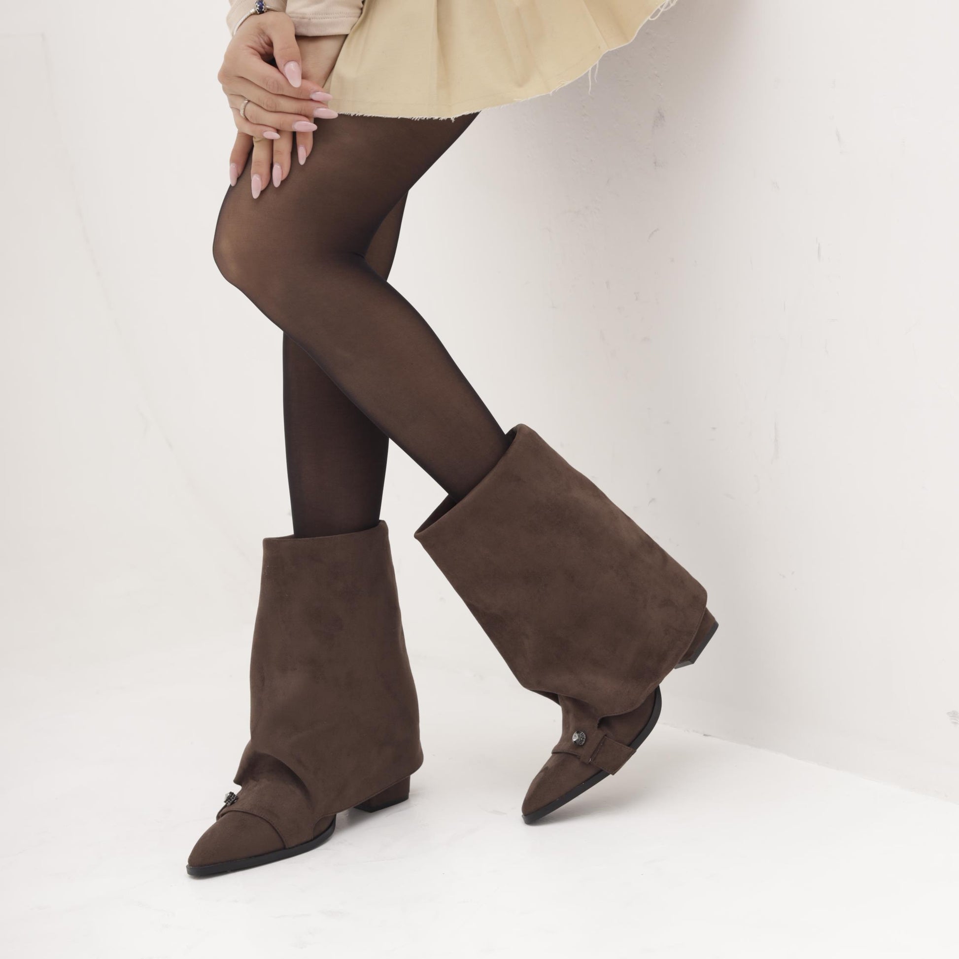 STIVALE TACCO RISVOLTATO TESTA DI MORO MP2738-2PUTM CHOCOLA