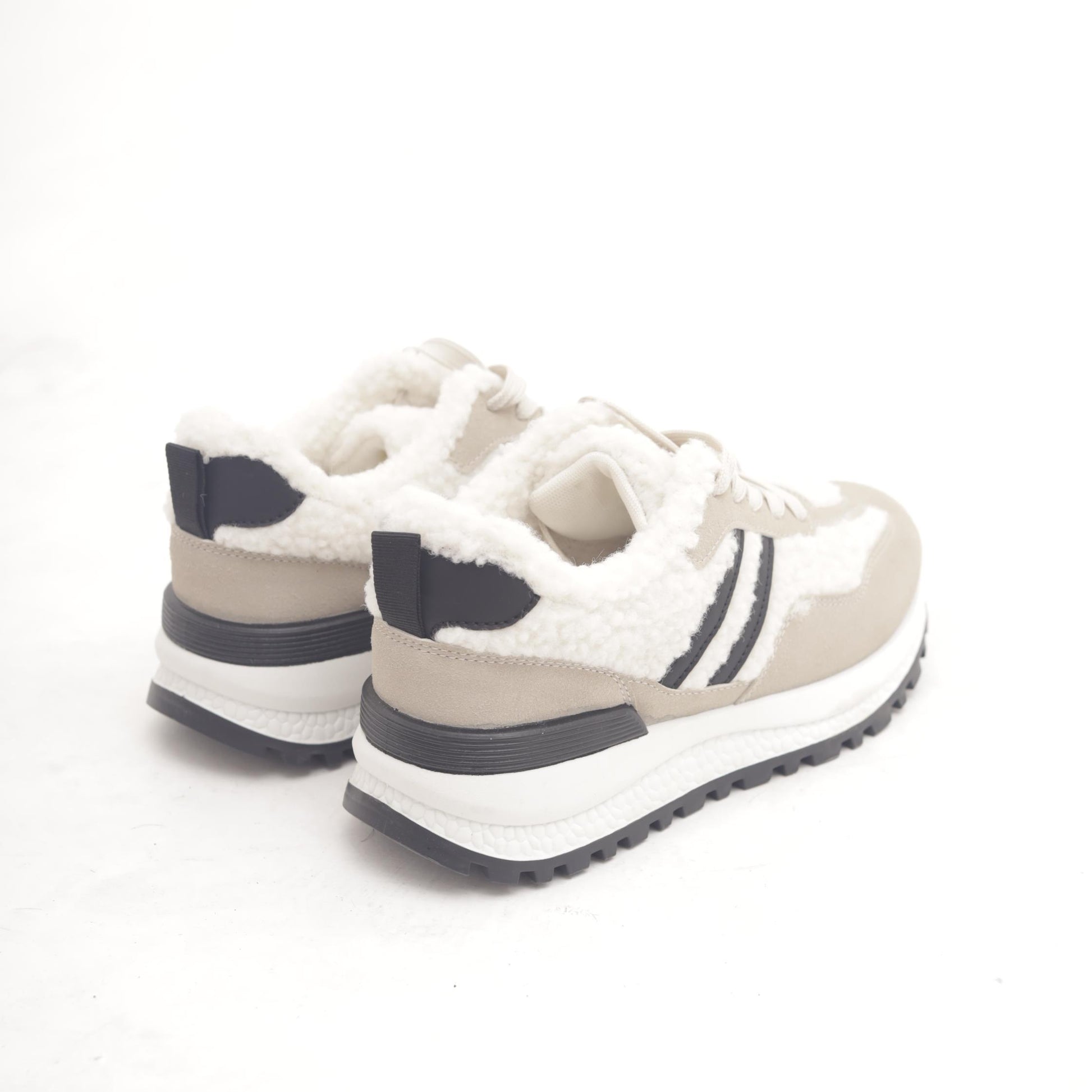 SNEAKERS RUNNING FUR DOPPIA FASCIA PANNA MP903-11FRPA CHOCOLA