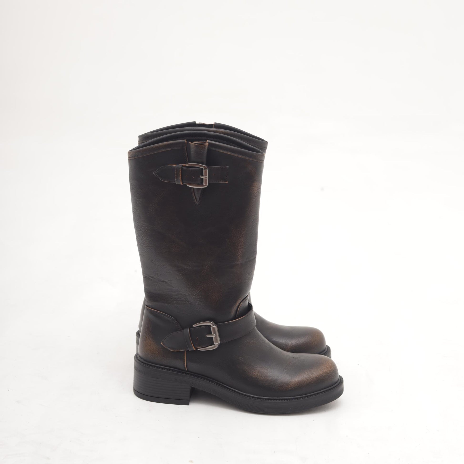 STIVALE BIKER ALTO MARRONE 