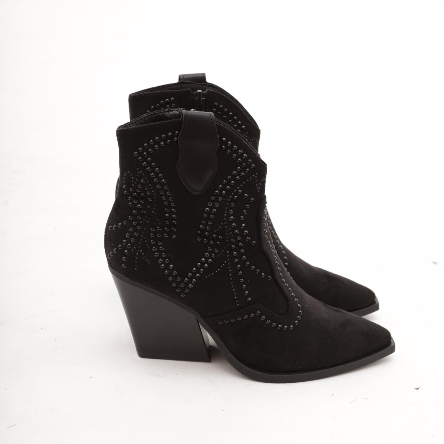 STIVALETTO TEXANO CON BORCHIE NERO 