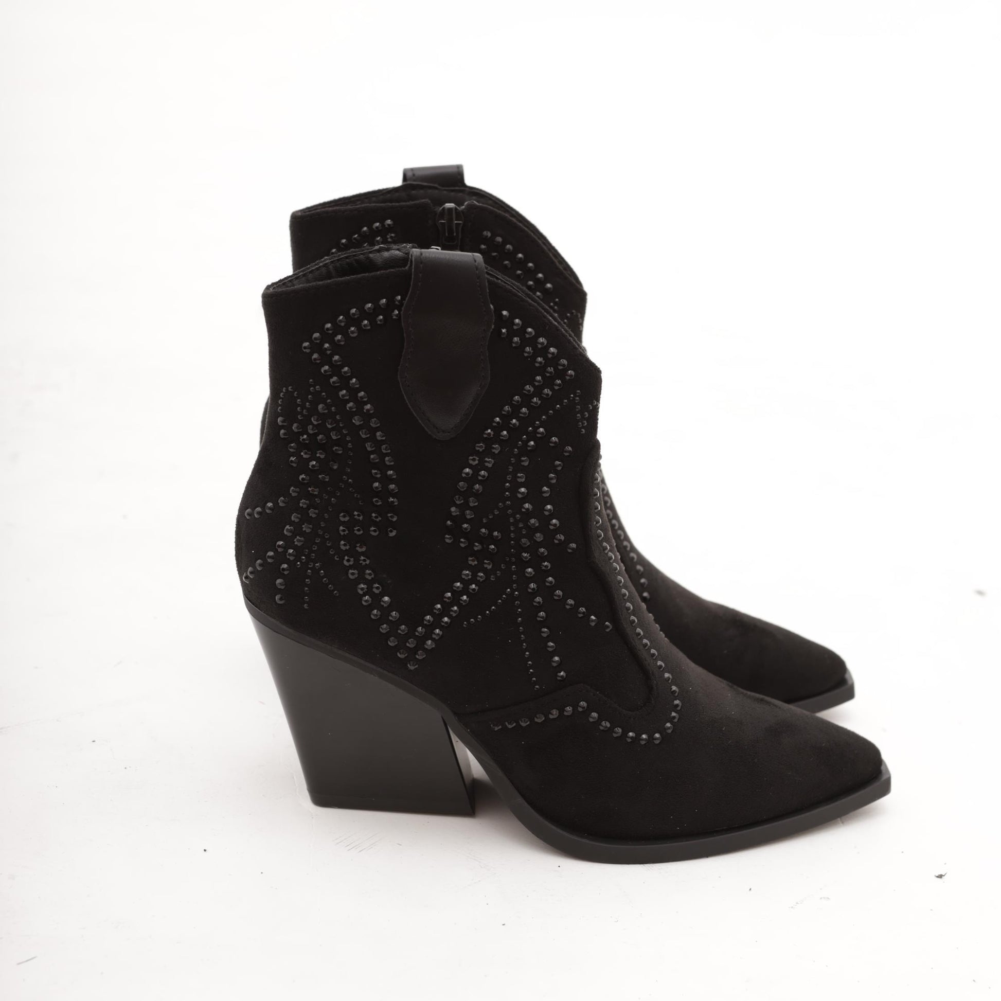 STIVALETTO TEXANO CON BORCHIE NERO 