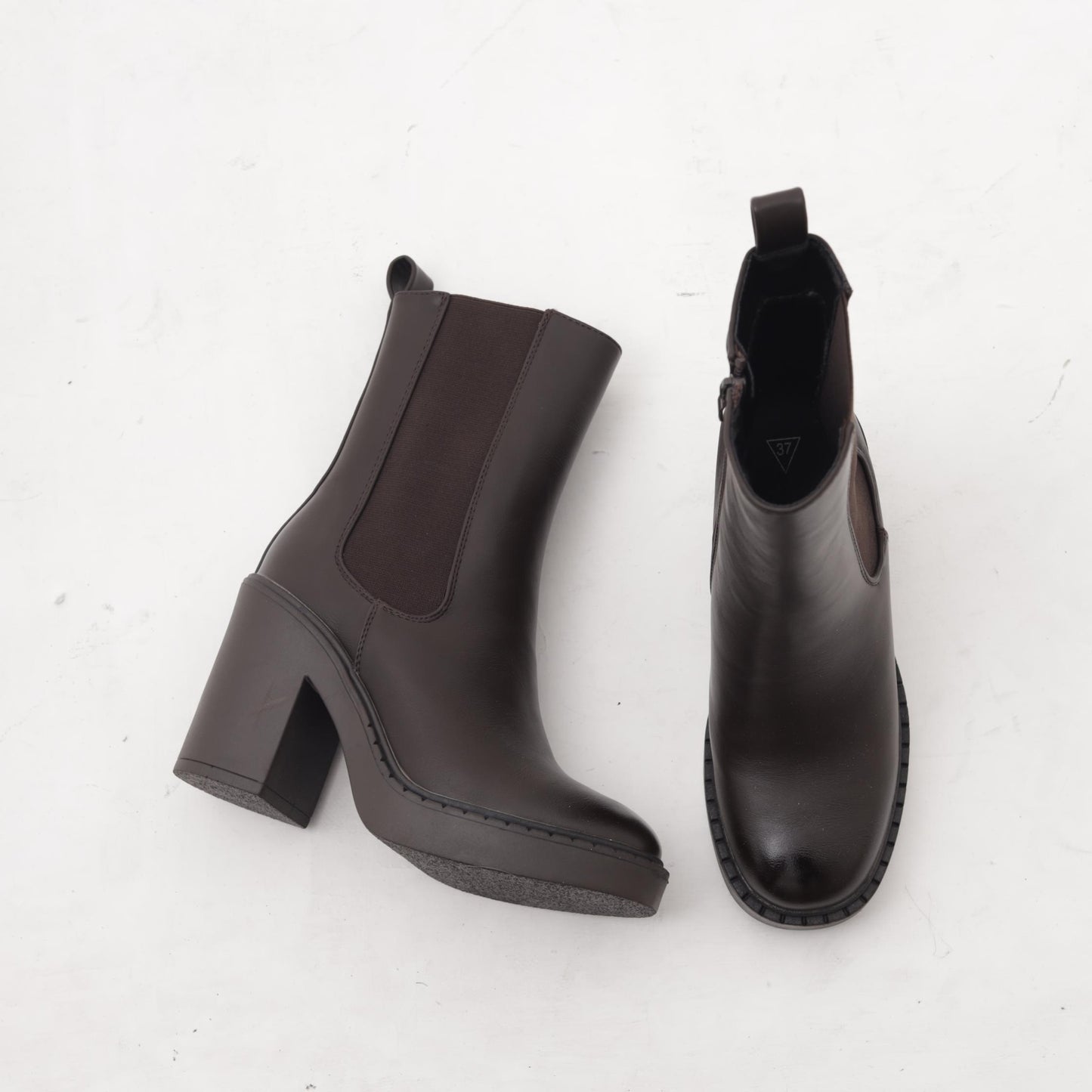 STIVALETTO ELASTICO ZIP TACCO TESTA DI MORO 