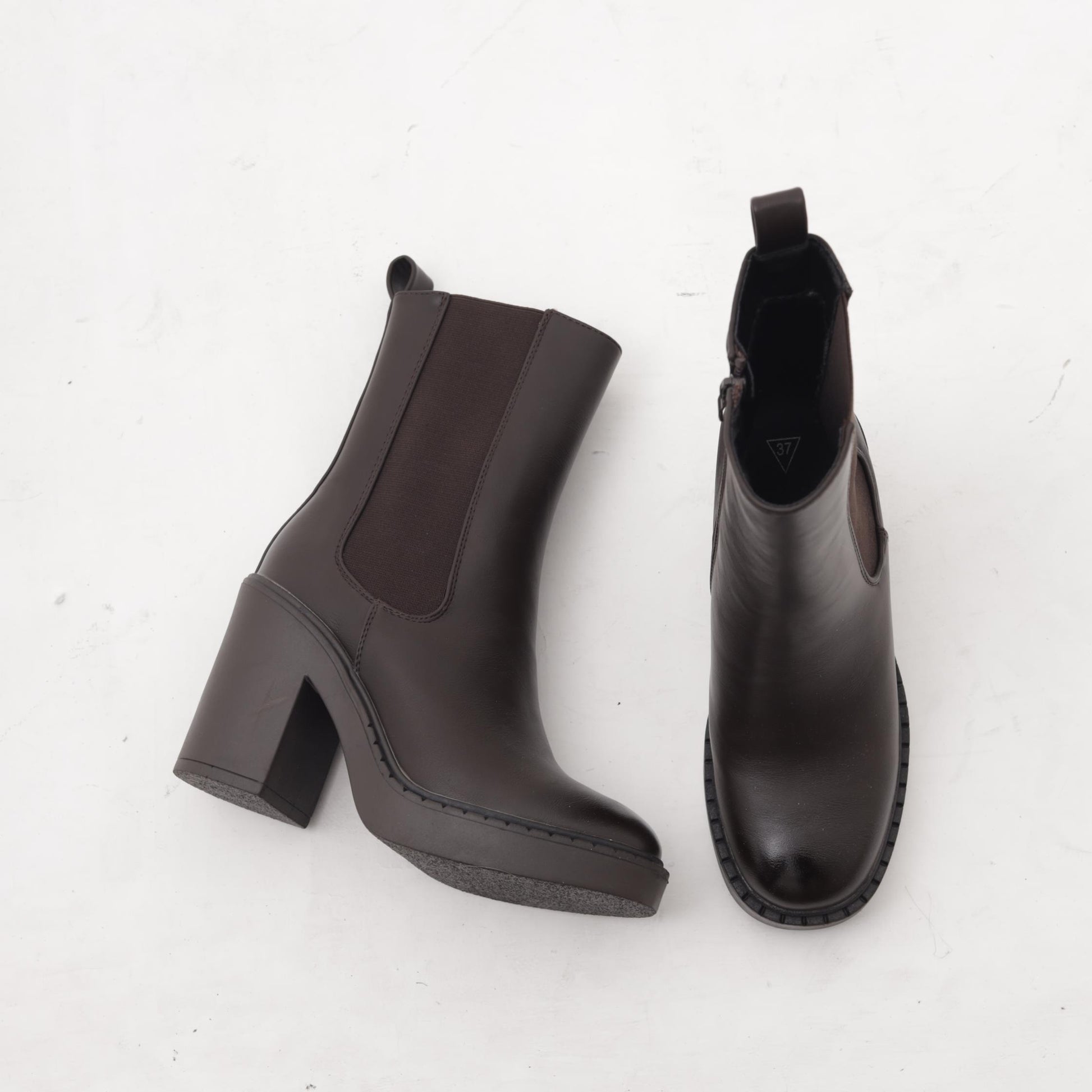 STIVALETTO ELASTICO ZIP TACCO TESTA DI MORO 