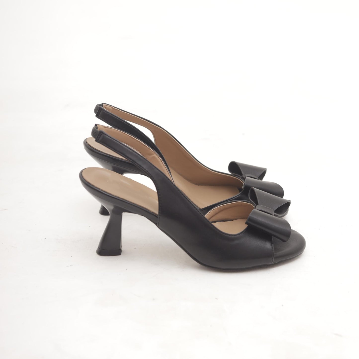 SLINGBACK SPUNTATA FIOCCO NERO 