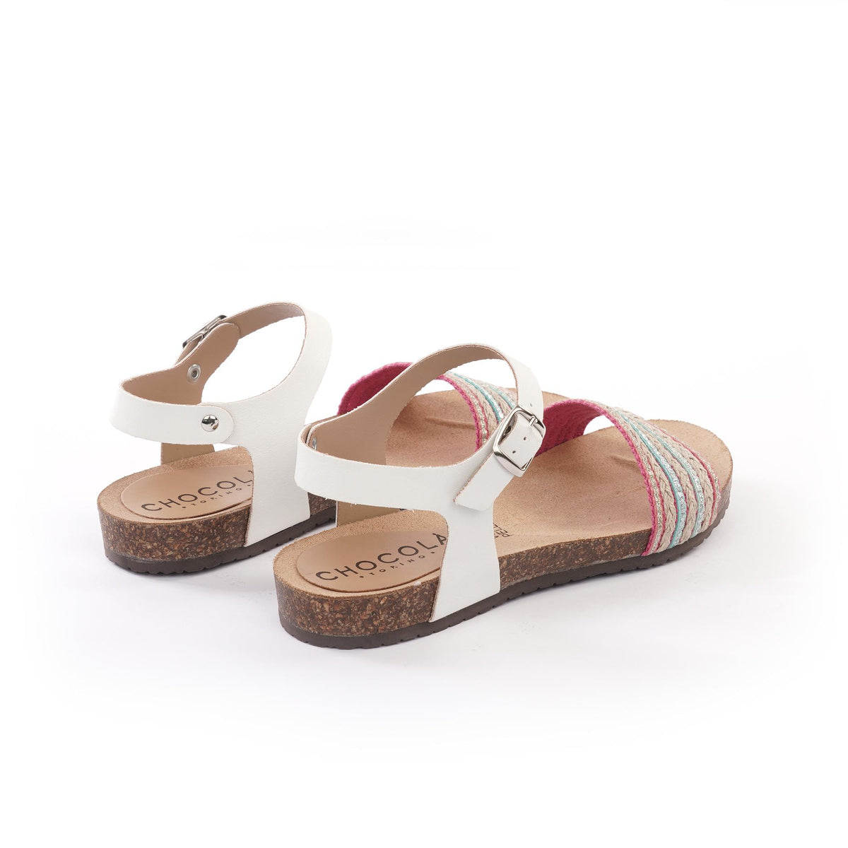 SANDALO BIO FLAT FASCIA CORDA BIANCO<BR/> 