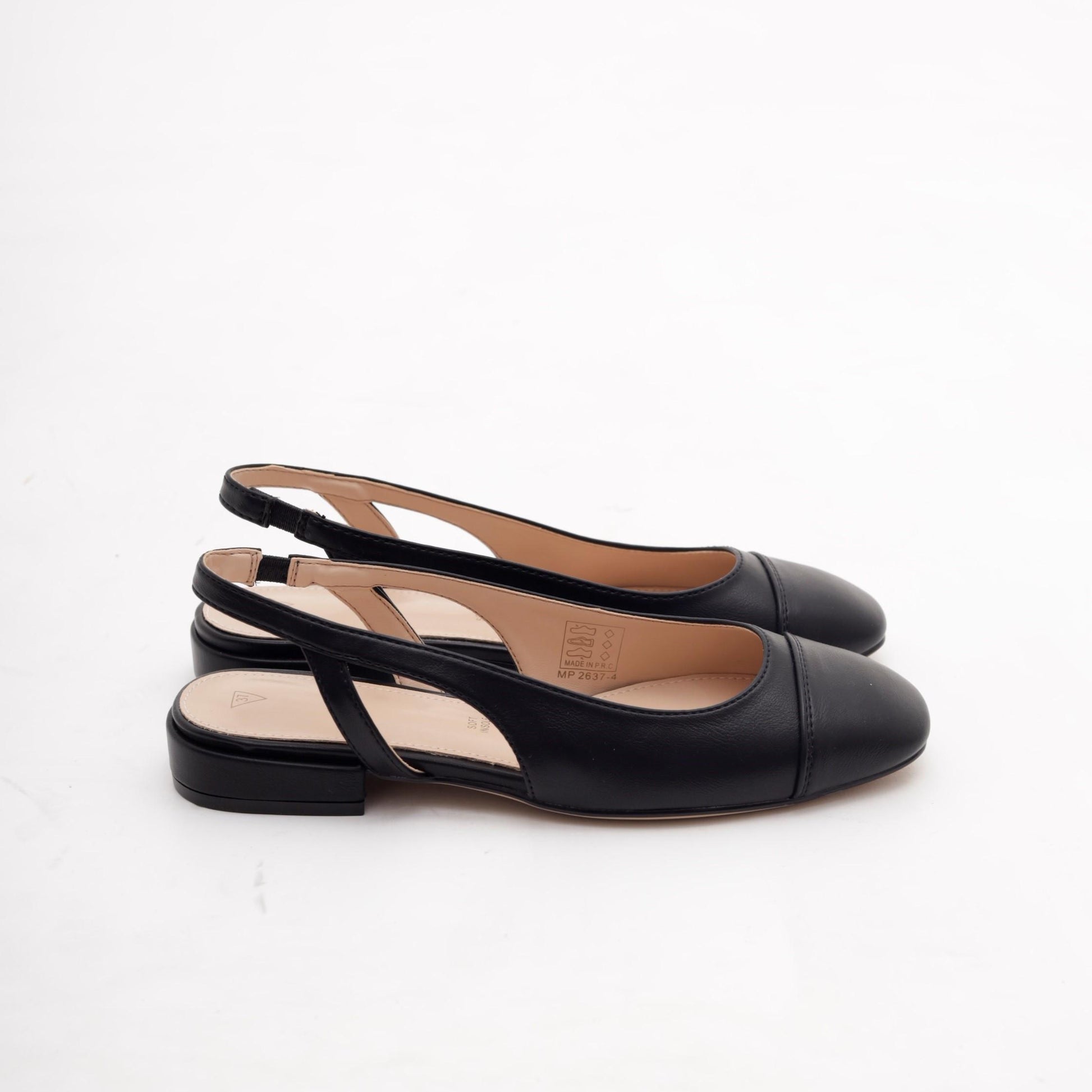 SLINGBACK FLAT PUNTALE NERO 