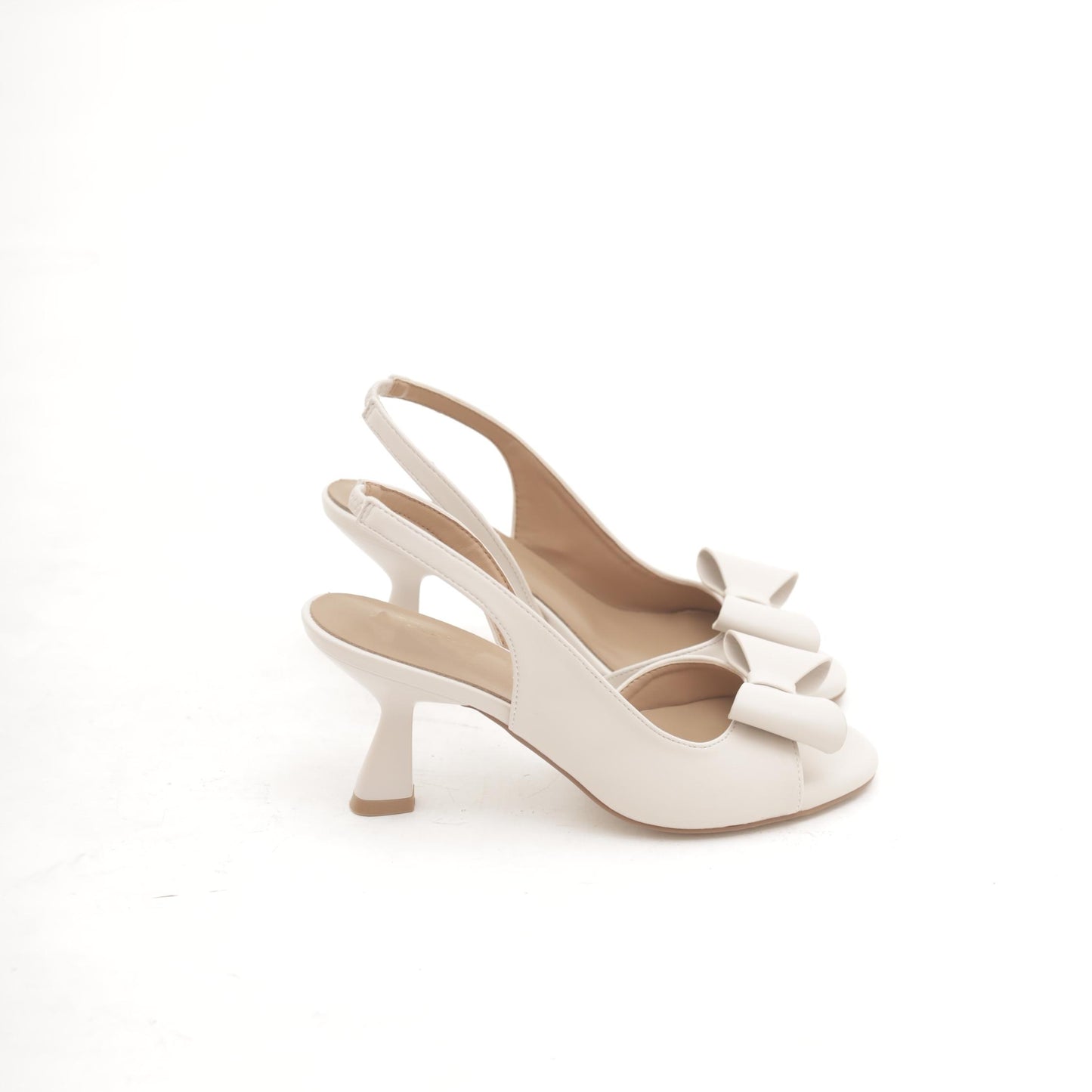 SLINGBACK SPUNTATA FIOCCO BEIGE 